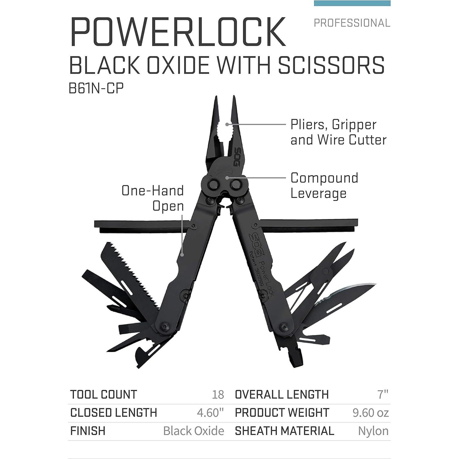Multi-Herramienta SOG PowerLock EOD + Flint Supervivencia