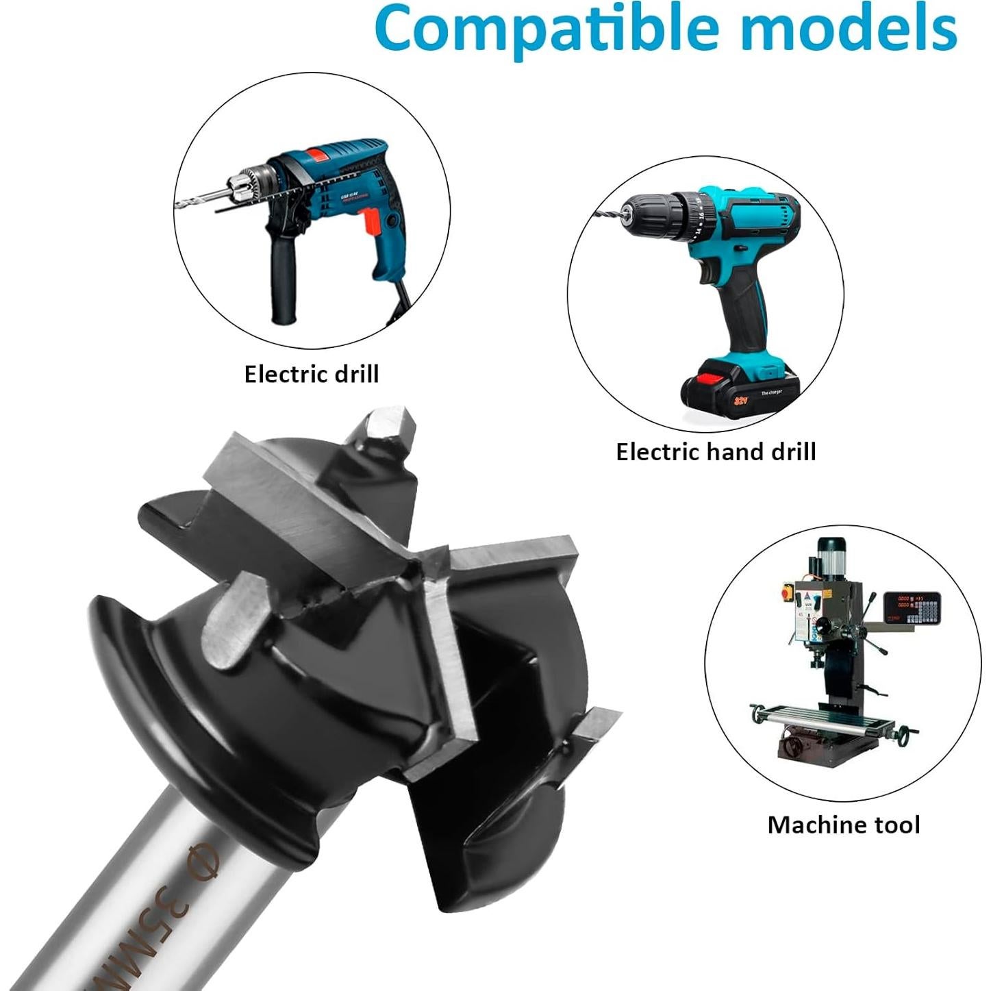 Broca Forstner 35mm HPHOPE Carburo Cementado para Bisagras