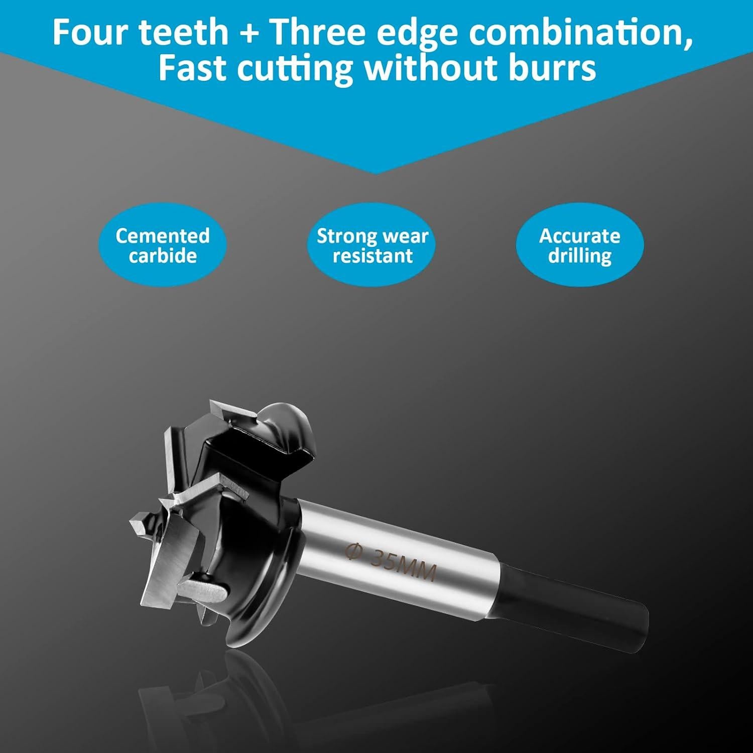 Broca Forstner 35mm HPHOPE Carburo Cementado para Bisagras