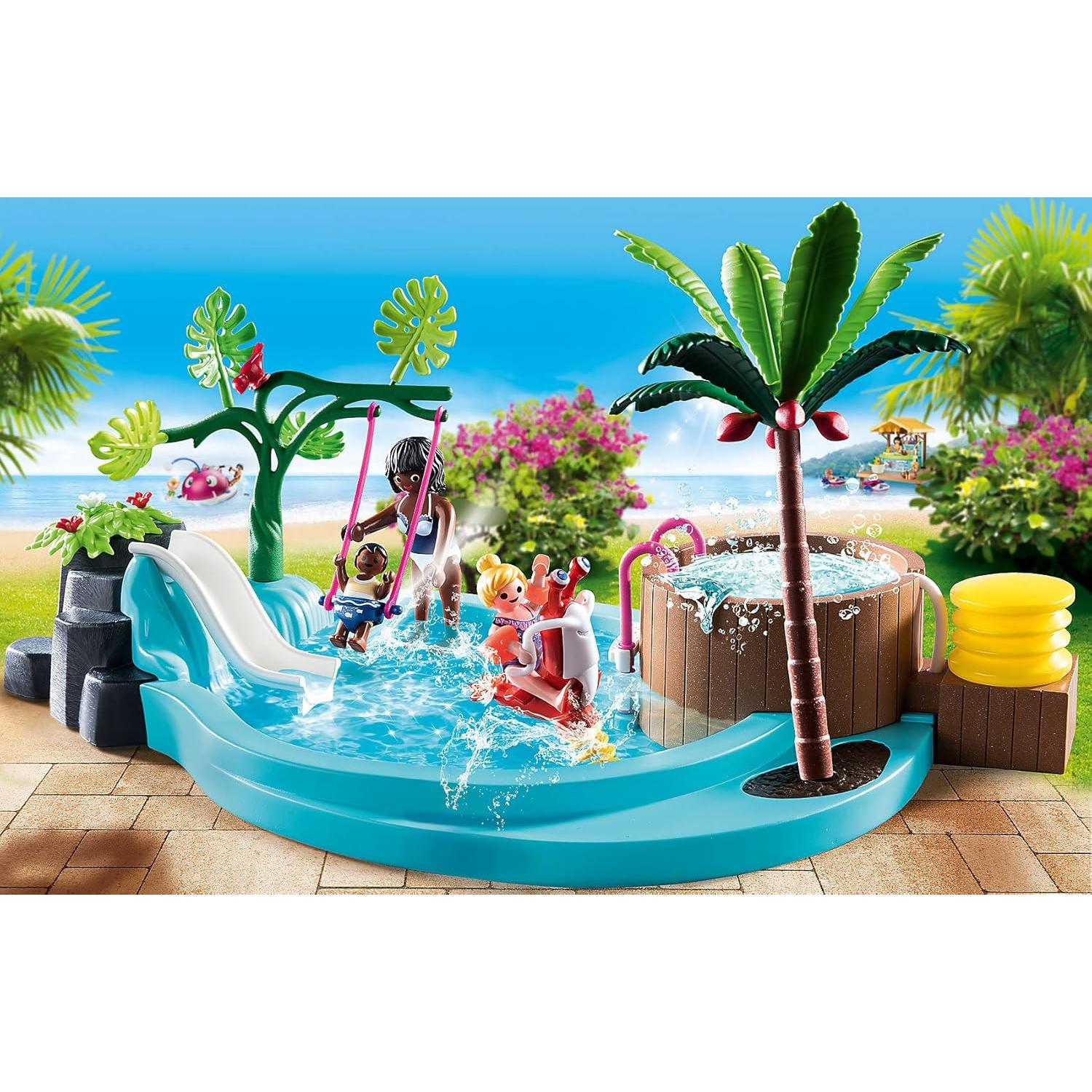Piscina Infantil PLAYMOBIL 70611 con Tobogán y Jacuzzi