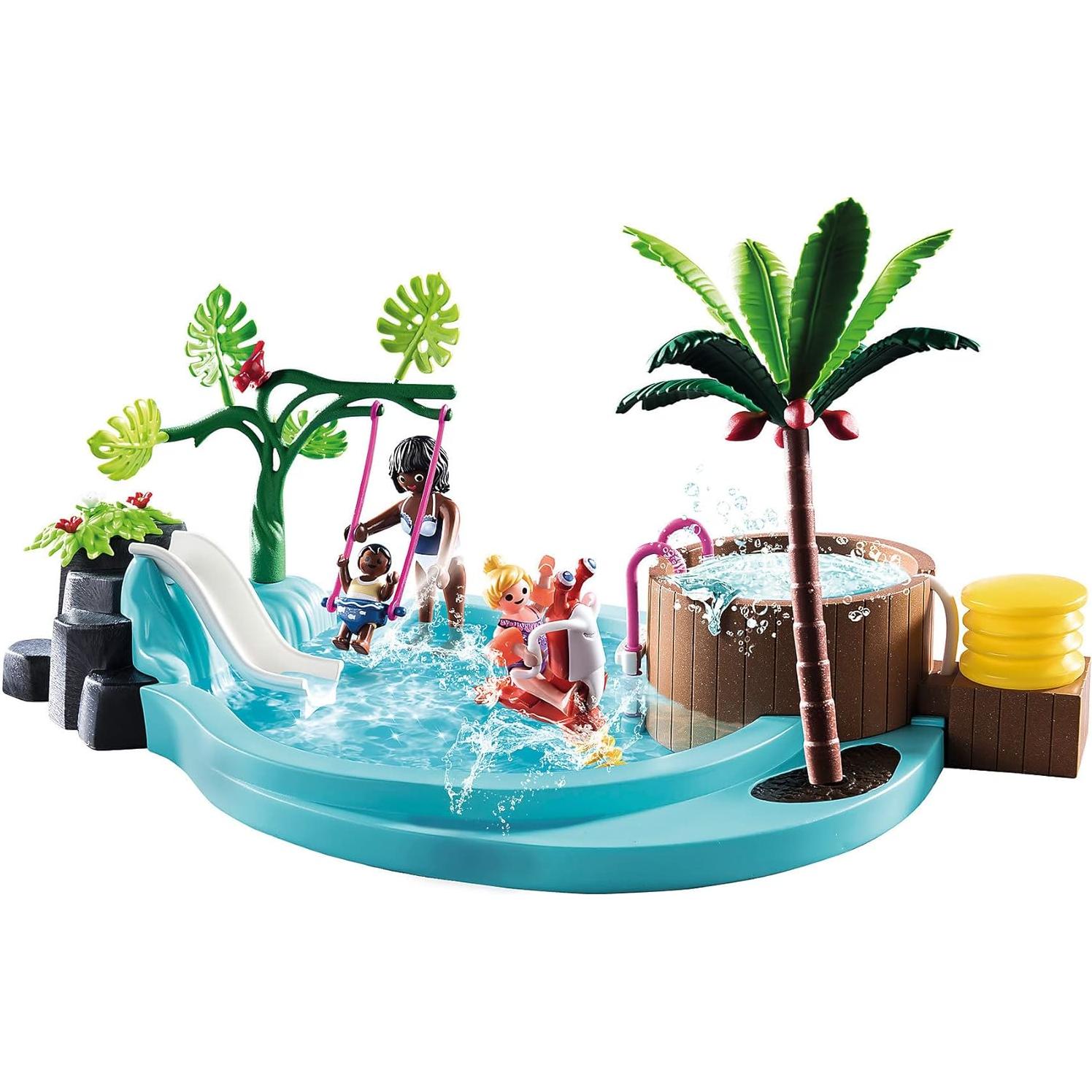 Piscina Infantil PLAYMOBIL 70611 con Tobogán y Jacuzzi