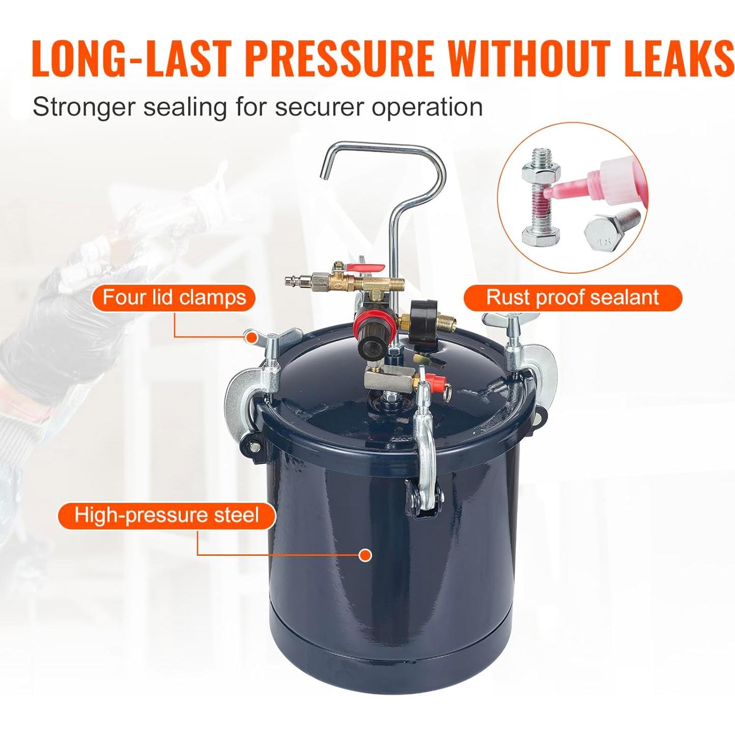 Tanque de Presión VEVOR 10L con 2 Pistolas de Pintura
