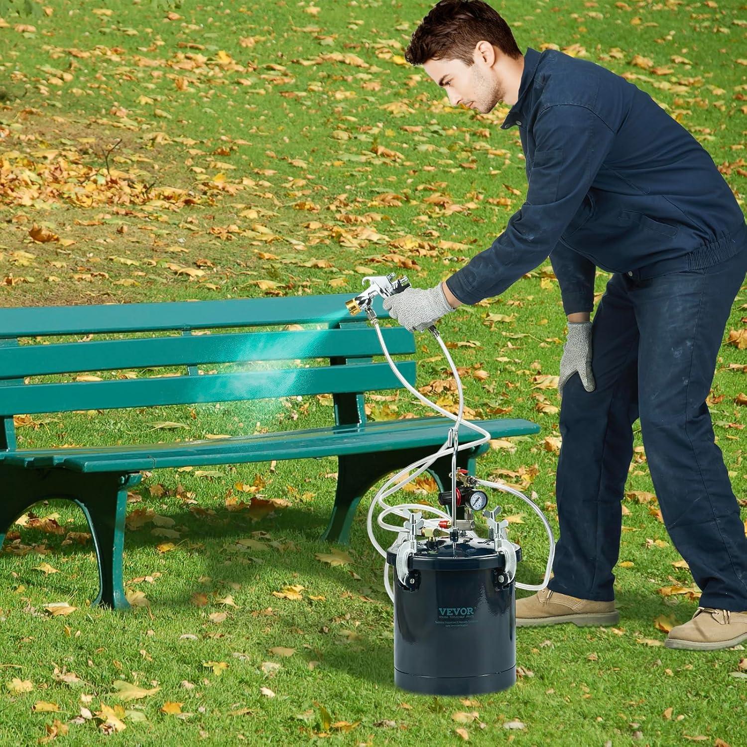Tanque de Presión VEVOR 10L con 2 Pistolas de Pintura