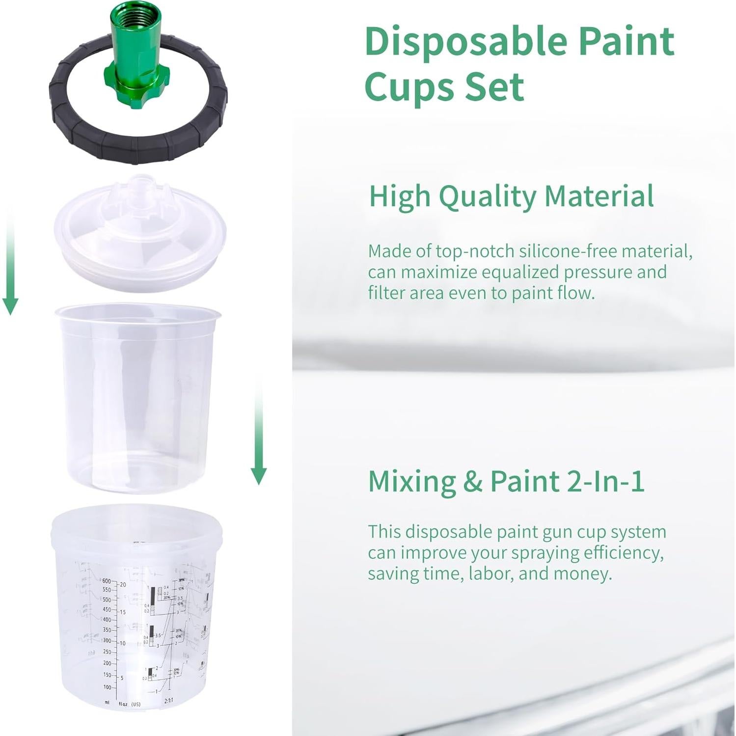 Pistola de Pulverización HVLP Zeinlenx 600ml 4 Boquillas