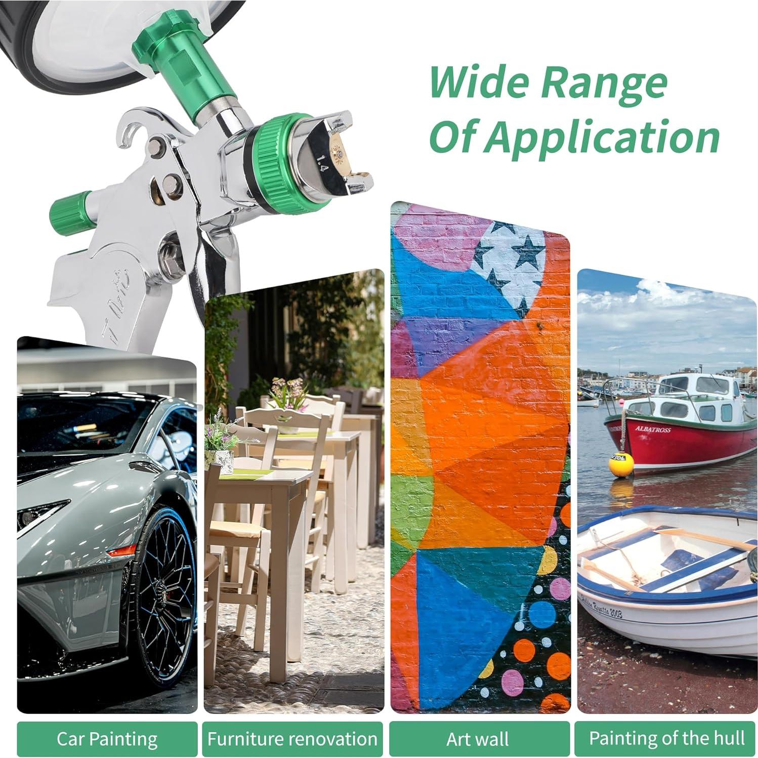 Pistola de Pulverización HVLP Zeinlenx 600ml 4 Boquillas