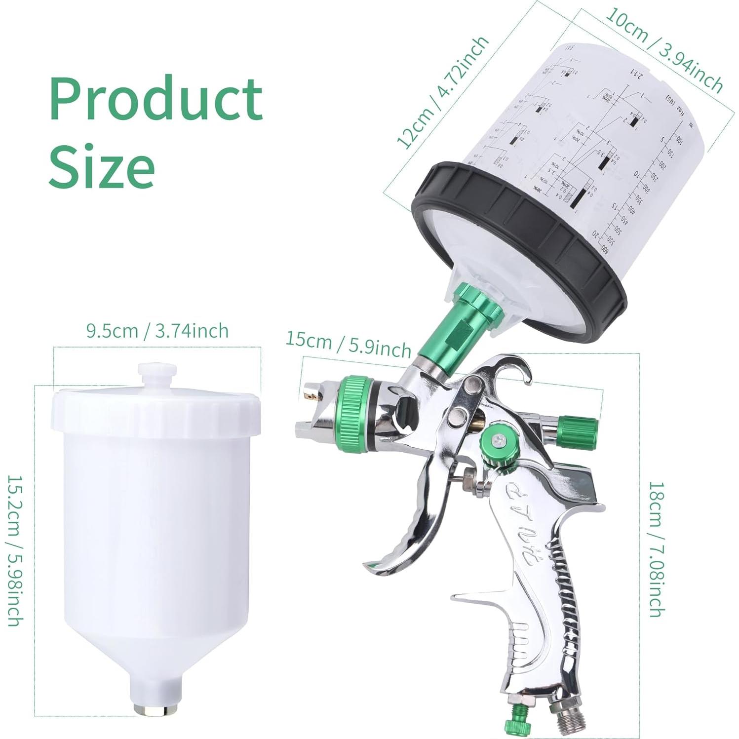 Pistola de Pulverización HVLP Zeinlenx 600ml 4 Boquillas