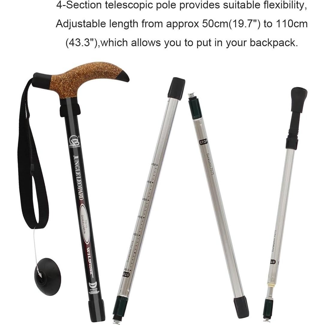 Bastón de senderismo Wrzbest aluminio ajustable 50-110 cm