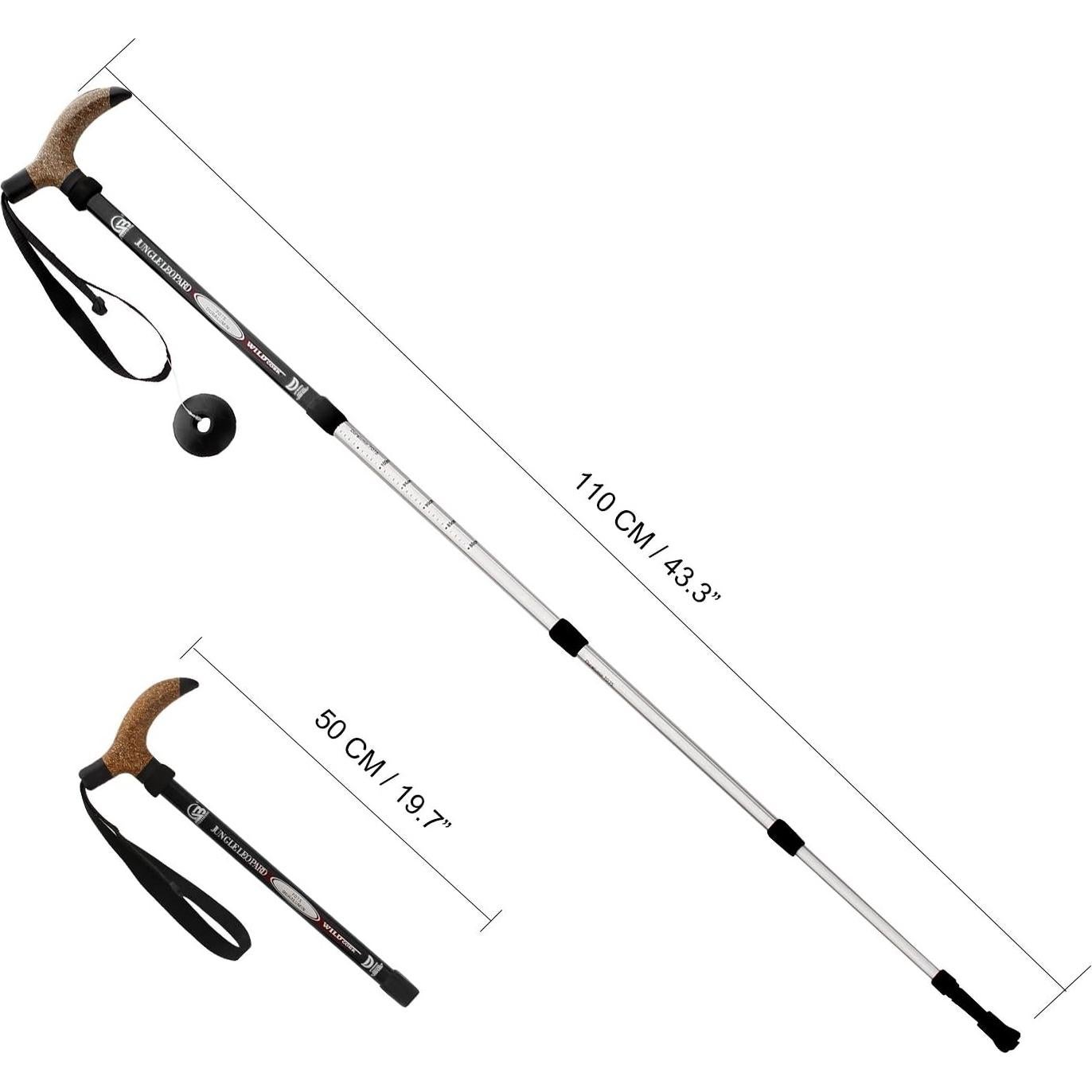 Bastón de senderismo Wrzbest aluminio ajustable 50-110 cm