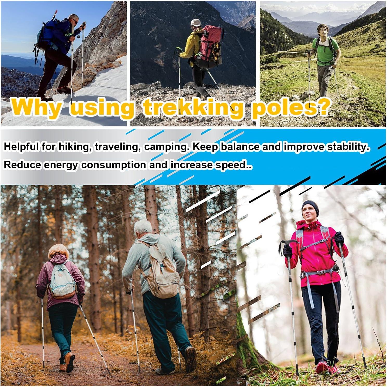 Bastón de senderismo Wrzbest aluminio ajustable 50-110 cm