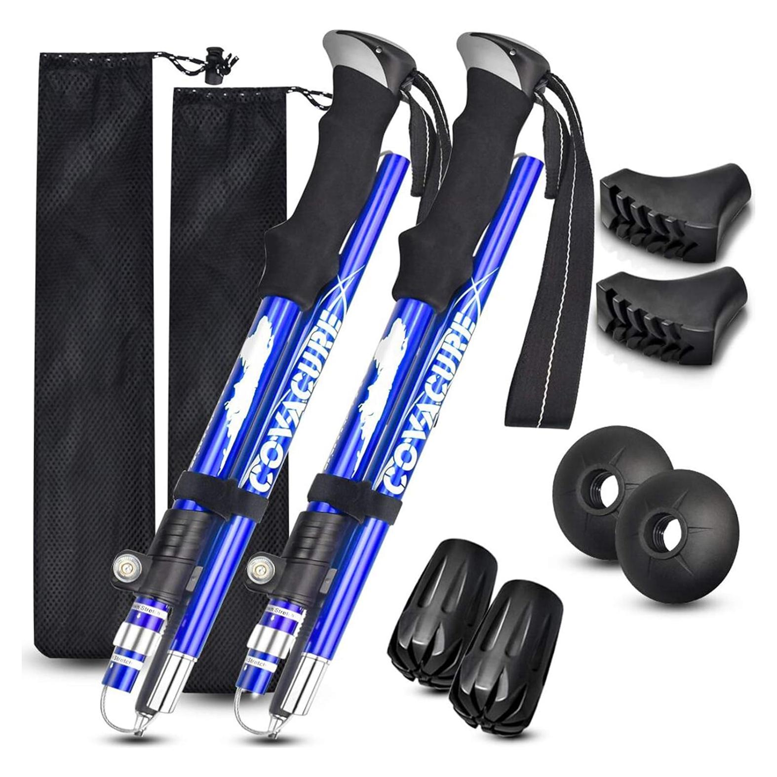 Bastones de Senderismo Covacure Plegables 110-130cm Aluminio