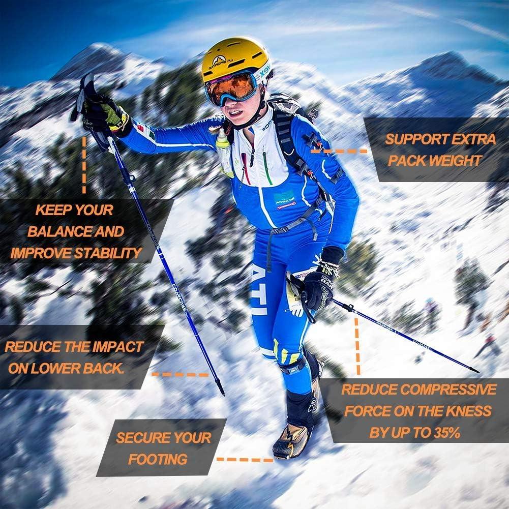 Bastones de Senderismo Covacure Plegables 110-130cm Aluminio