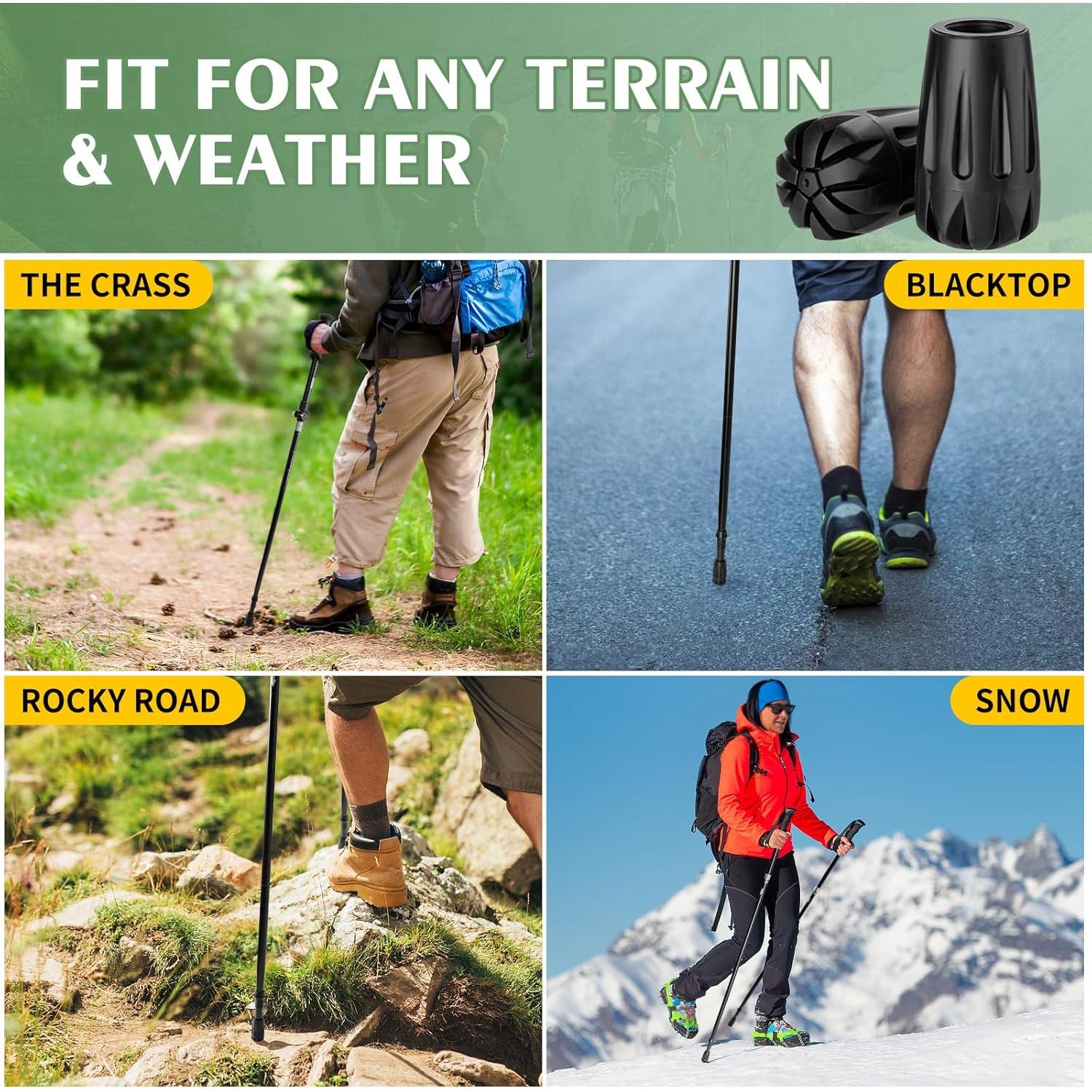 Puntas de goma AISUNOUTDOOR para bastones de senderismo