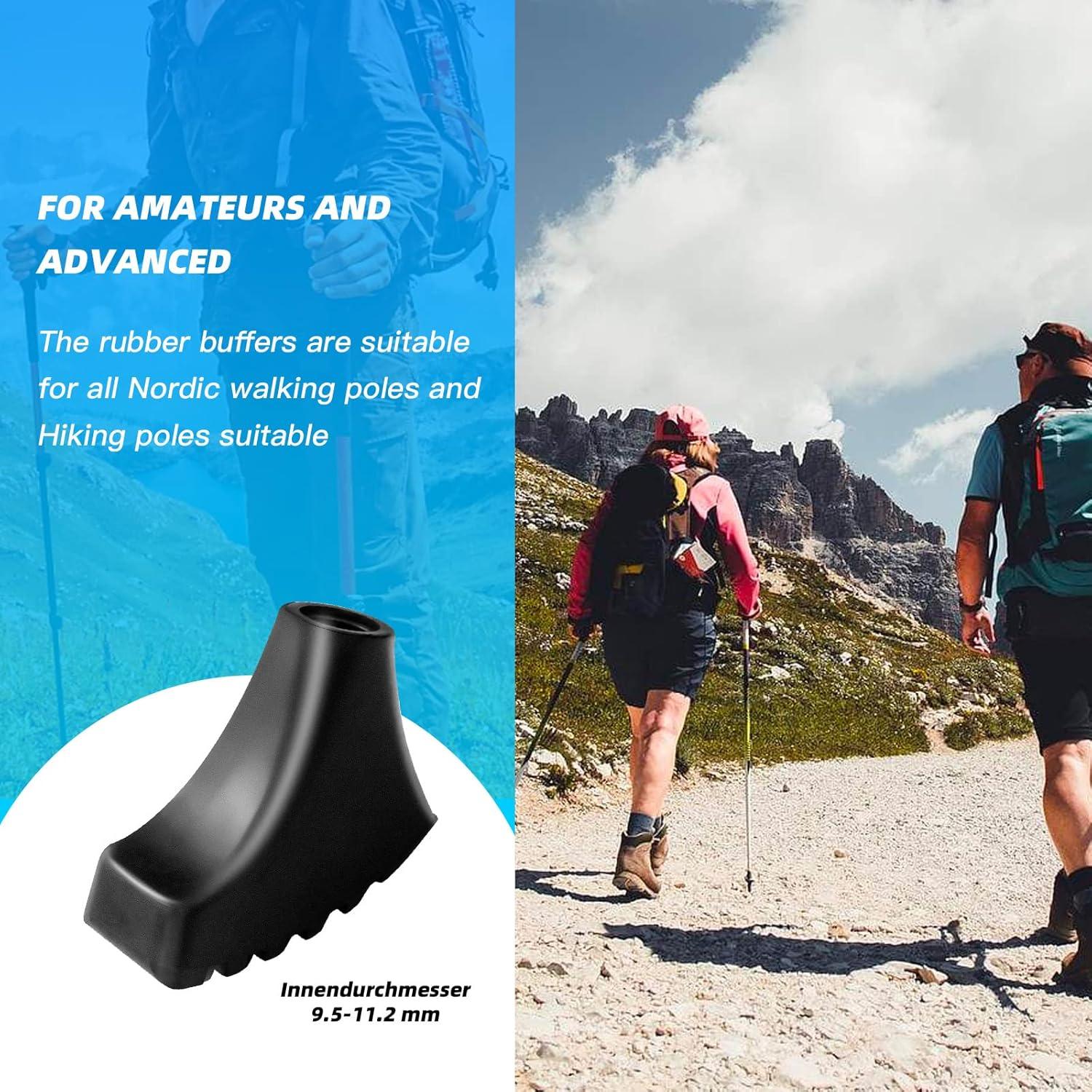 Puntas de Goma TOUGS para Bastones de Senderismo - 6 Unidades