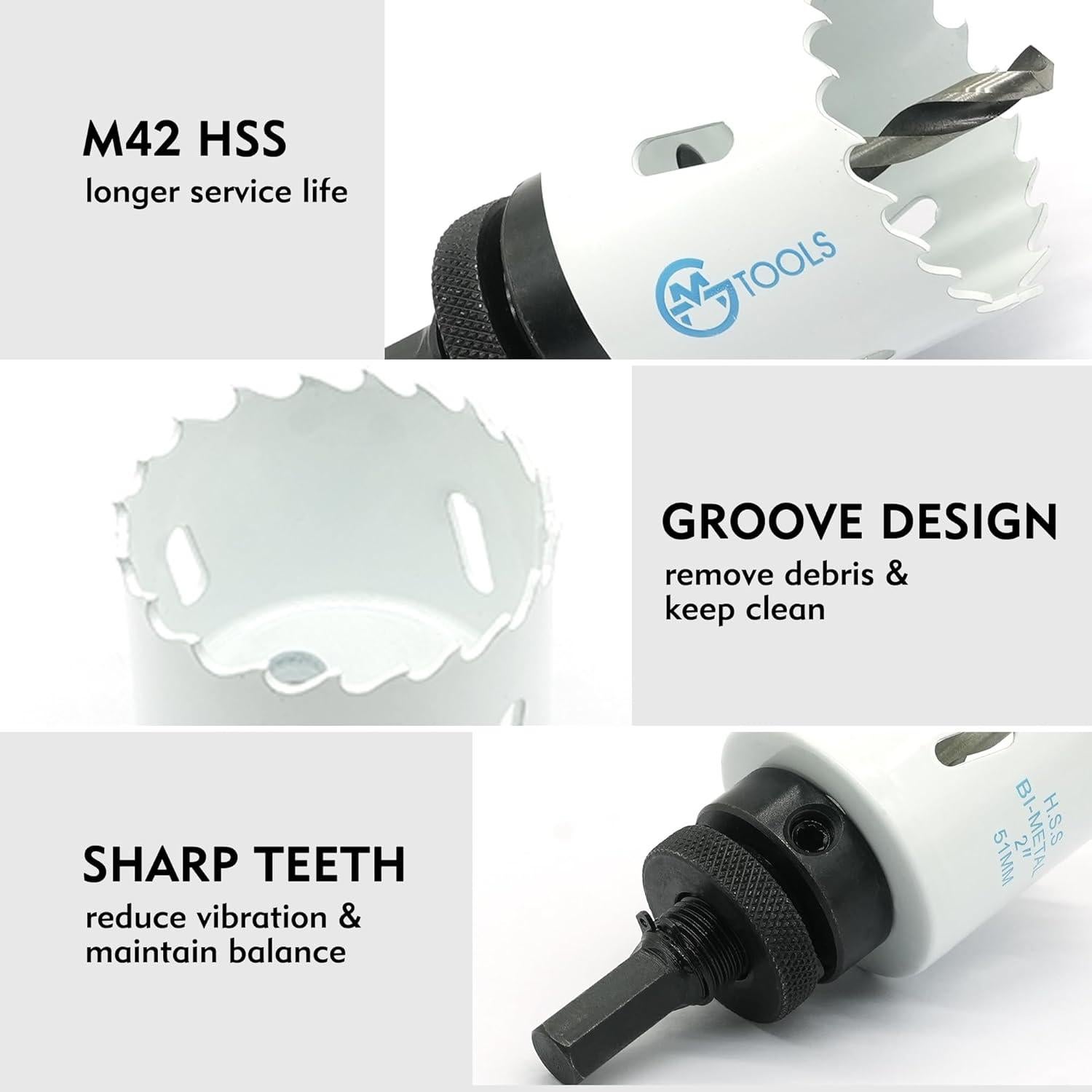 Kit de Sierras de Corona Bi-Metal GMTOOLS 22 PZS 19mm a 64mm