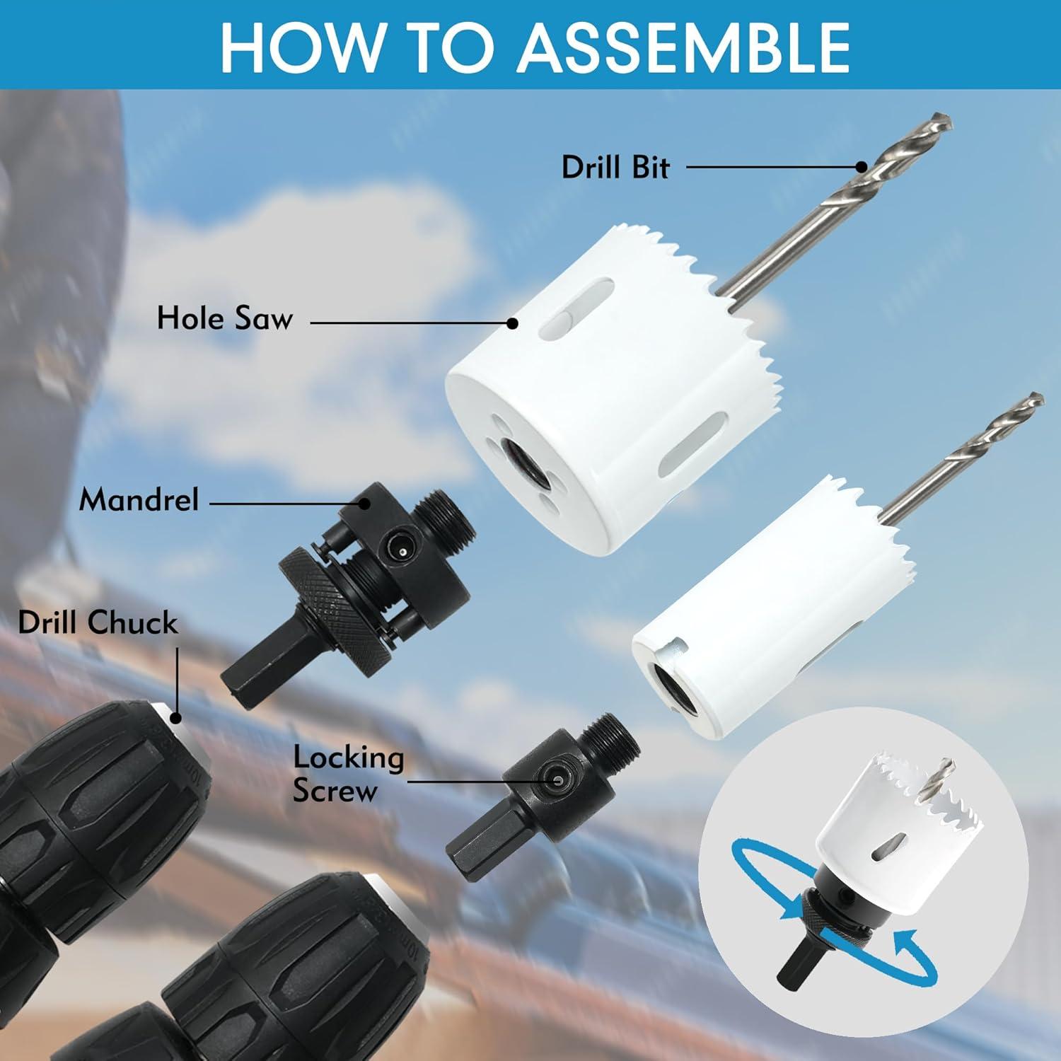 Kit de Sierras de Corona Bi-Metal GMTOOLS 22 PZS 19mm a 64mm
