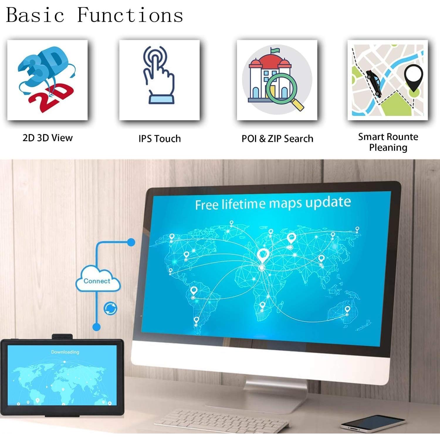 GPS para Camiones LOVPOI A9 22.86 cm Navegación Actualizada