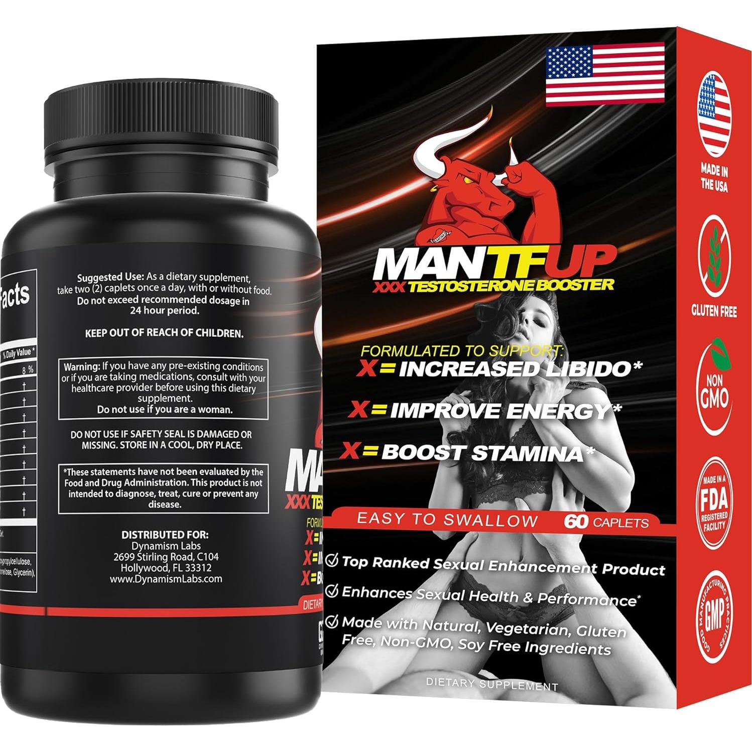 Potenciador de Vitalidad MANTFUP | Suplemento Testosterona 60 Tabletas