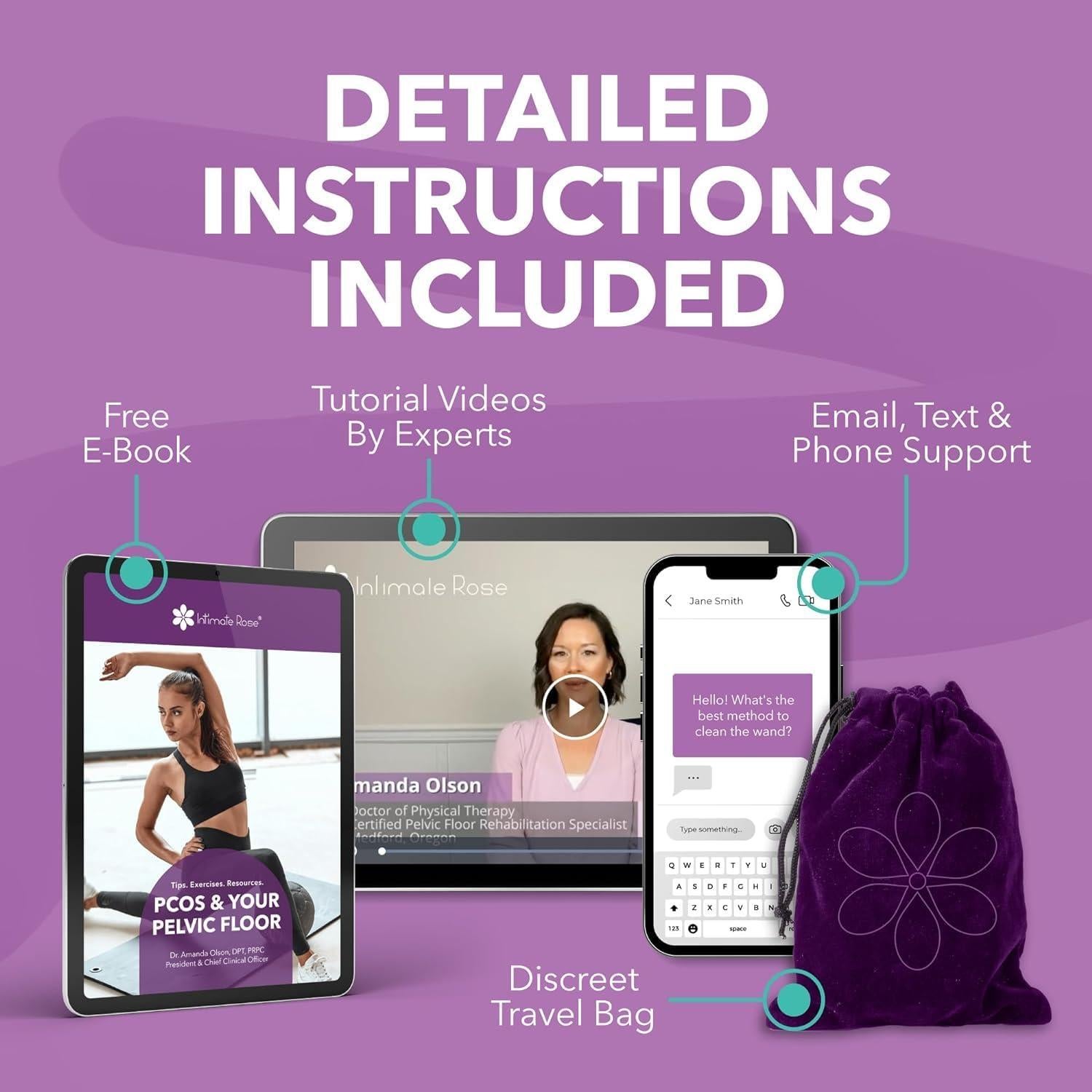 Varita Vibrante IntimateRose para Masaje Pélvico 10 Modos