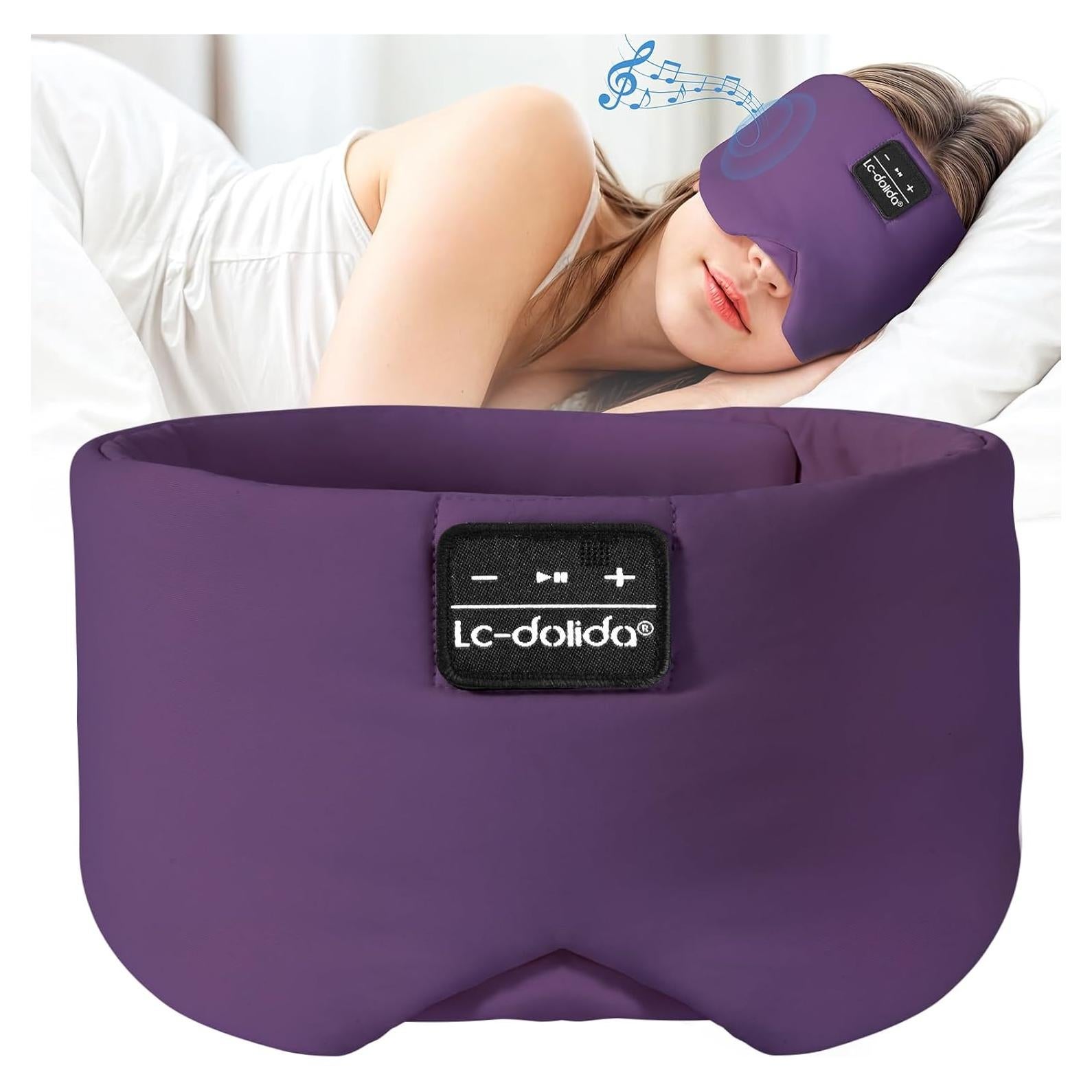 Máscara de Sueño Bluetooth 5.4 LC-dolida Púrpura con Auriculares