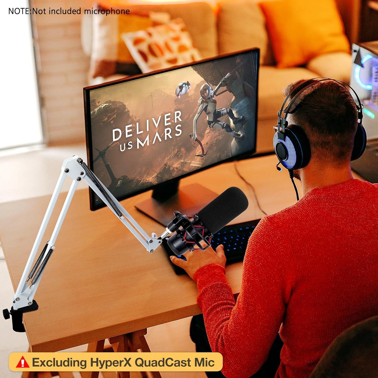 Brazo de micrófono HyperX QuadCast S Blanco - Filtro anti-pop