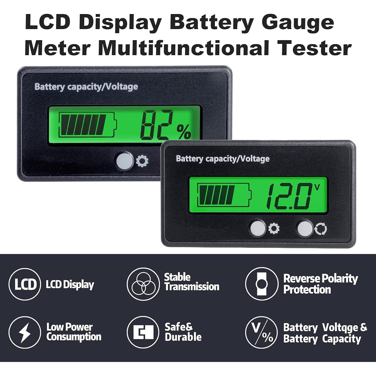 Medidor de Voltaje 12V-84V Teseas con Pantalla LCD Verde