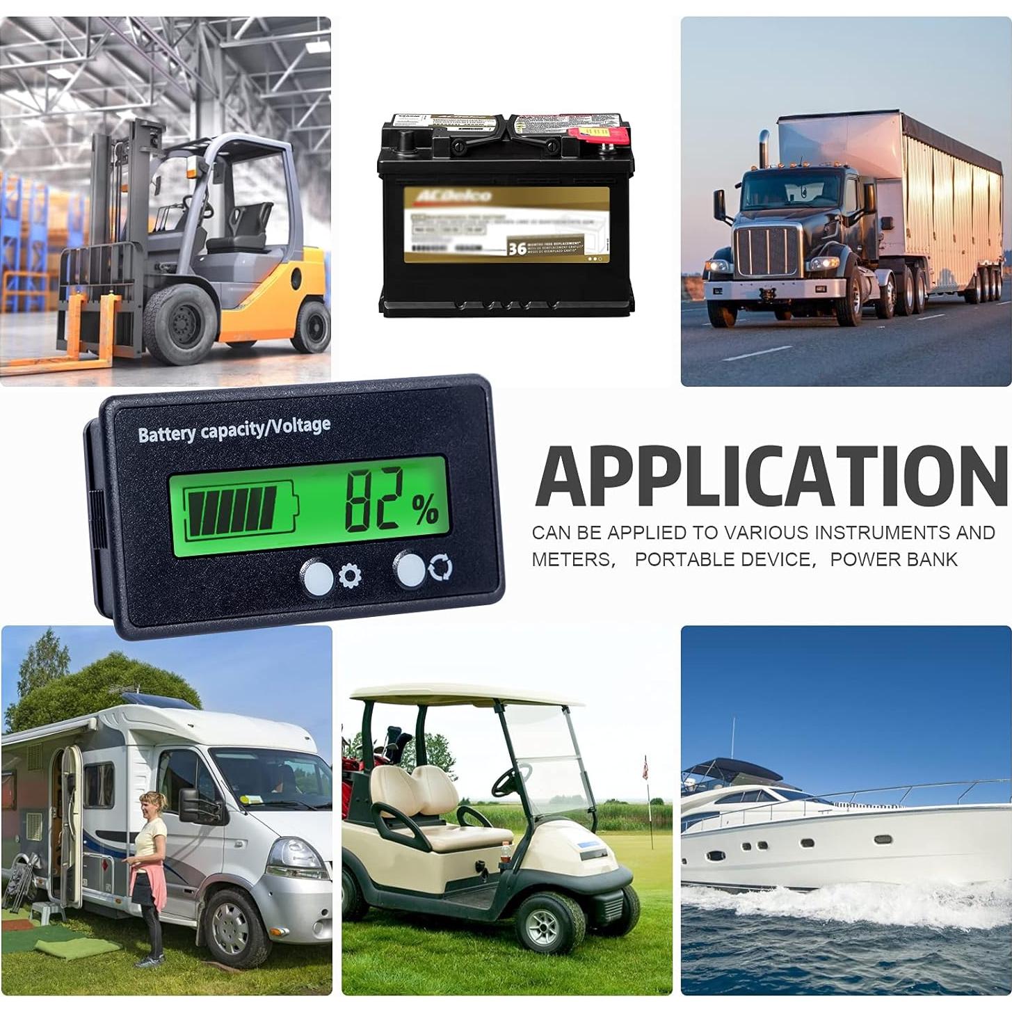 Medidor de Voltaje 12V-84V Teseas con Pantalla LCD Verde