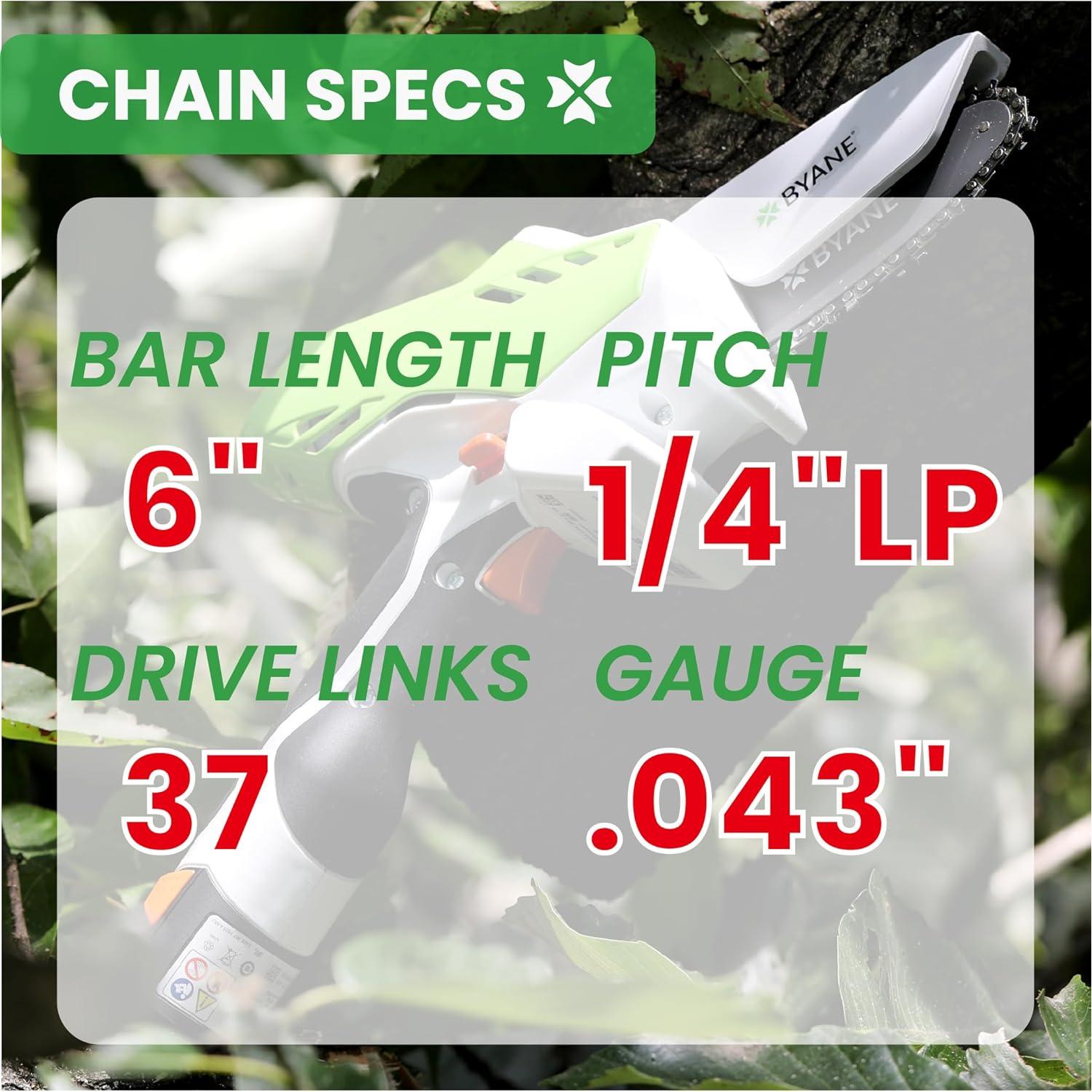 Cadena de Motosierra Mini Cortadora Byane 6" 1/4 LP .043 37DL
