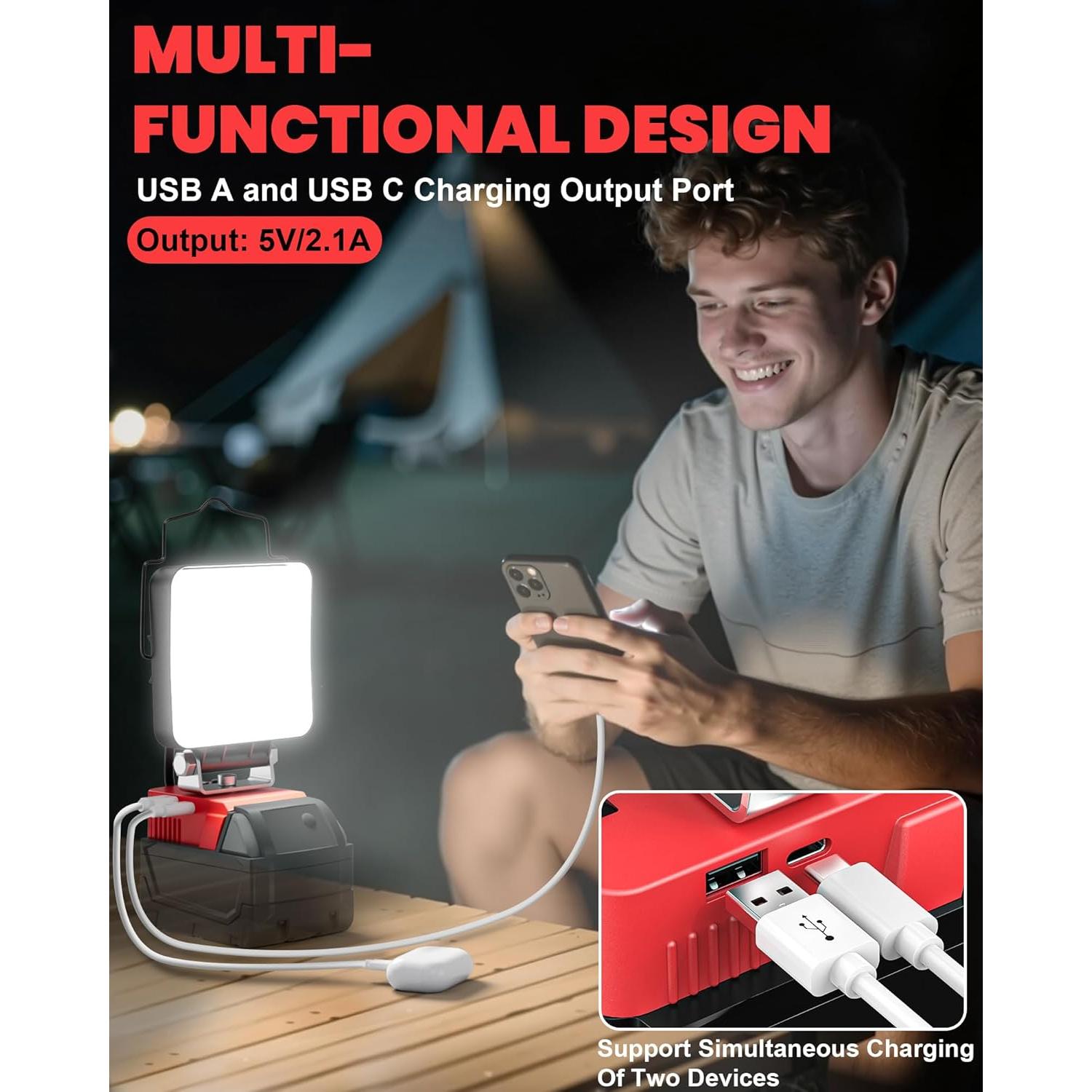 Luz de Trabajo LED Portátil LIVOWALNY 70W 7000LM USB