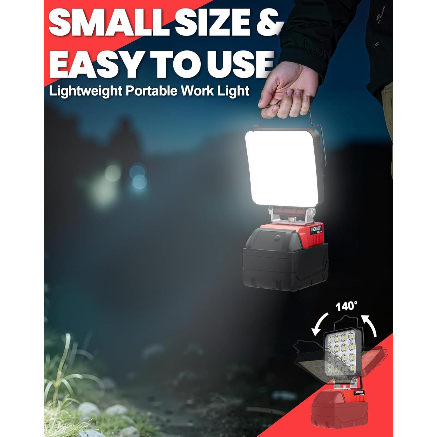 Luz de Trabajo LED Portátil LIVOWALNY 70W 7000LM USB