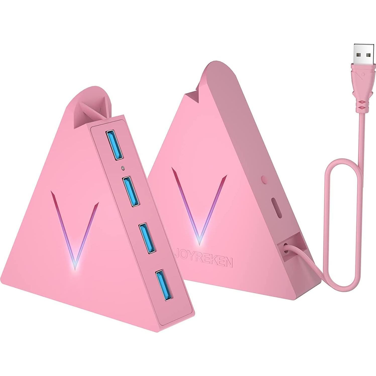 Hub USB 3.0 de 4 Puertos JoyReken Rosa 0.61 m