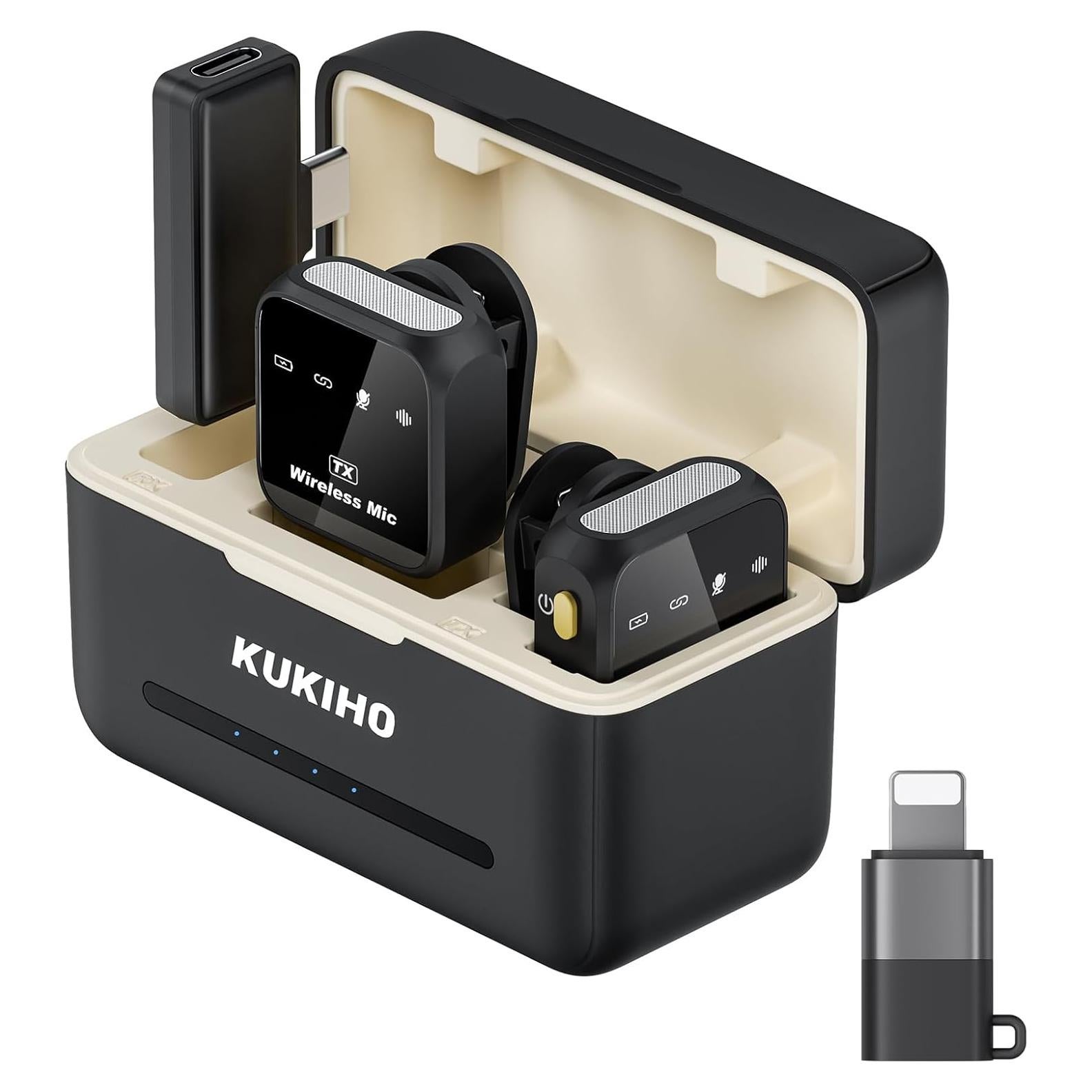 Micrófono Lavalier Inalámbrico KUKIHO DX12 80h Batería 50m Rango