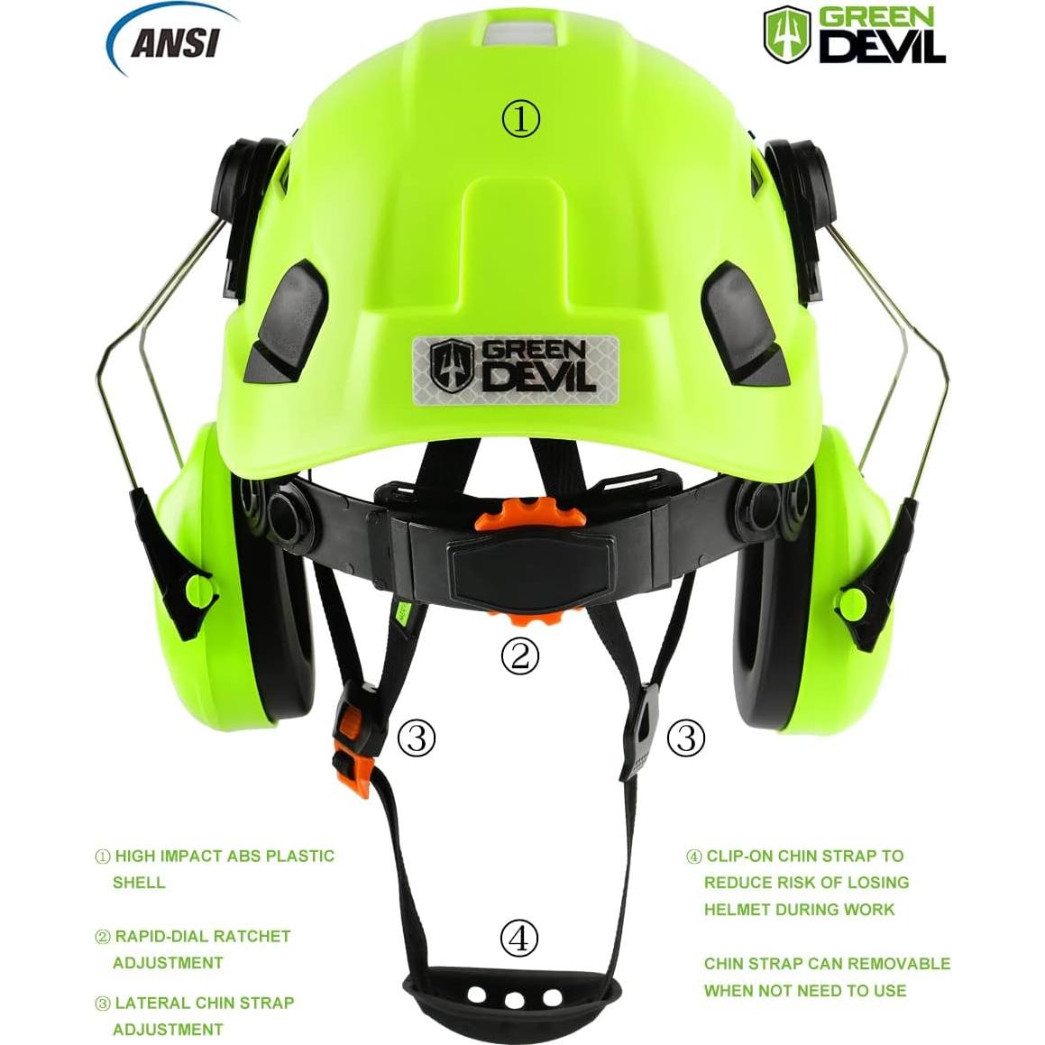 Casco de Seguridad GREEN DEVIL MERVEX VENT con Visera y Orejeras