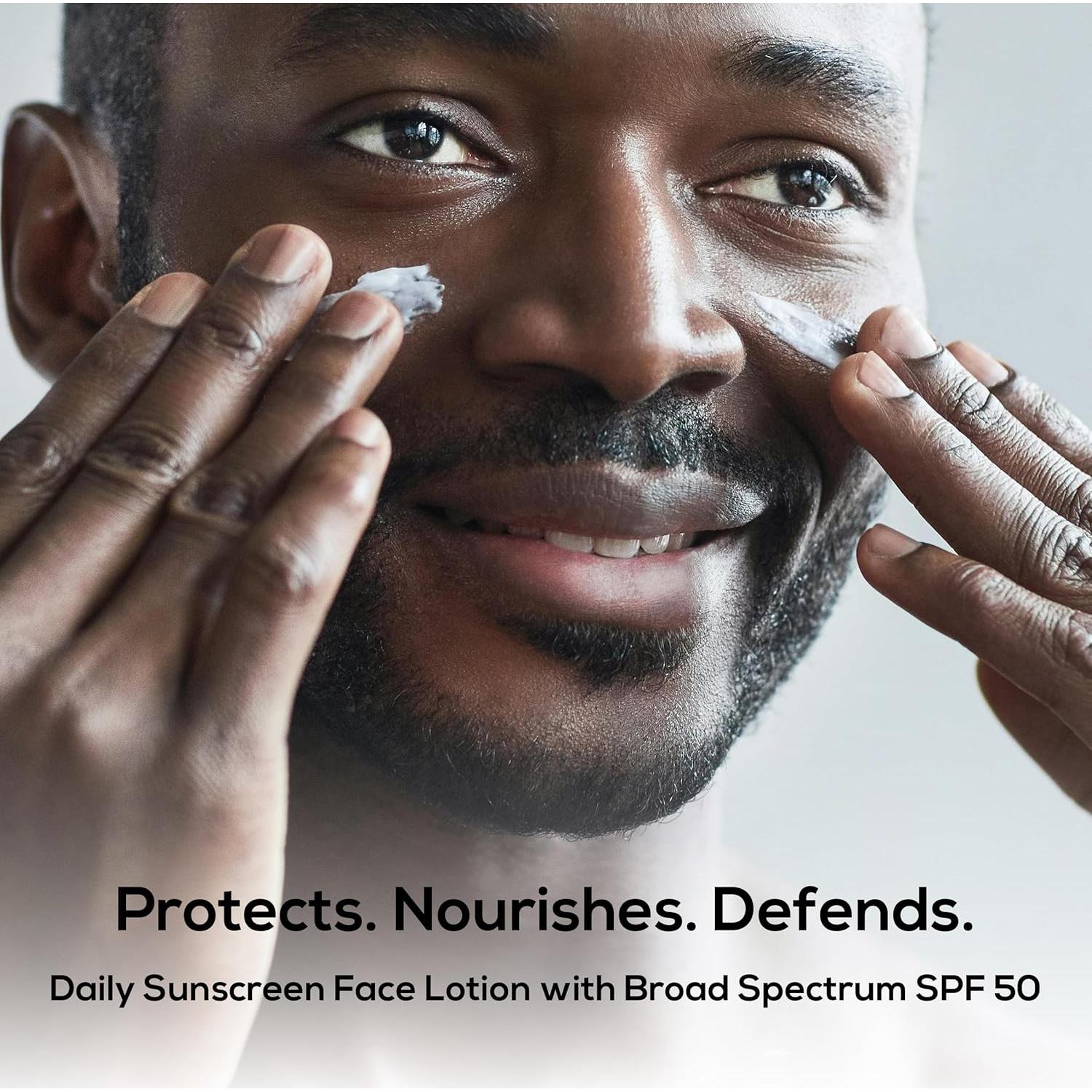 Loción Facial Diaria MARLOWE. SPF 50, 100 ml, Hidratante para Hombres