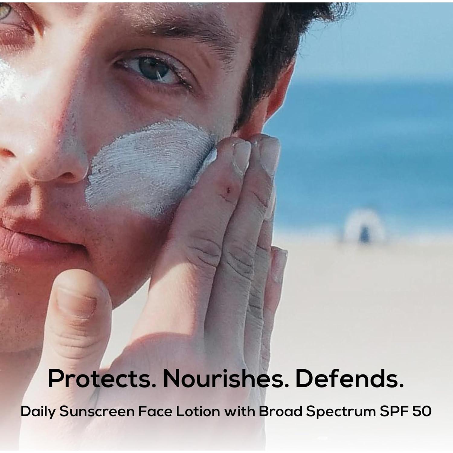 Loción Facial Diaria MARLOWE. SPF 50, 100 ml, Hidratante para Hombres