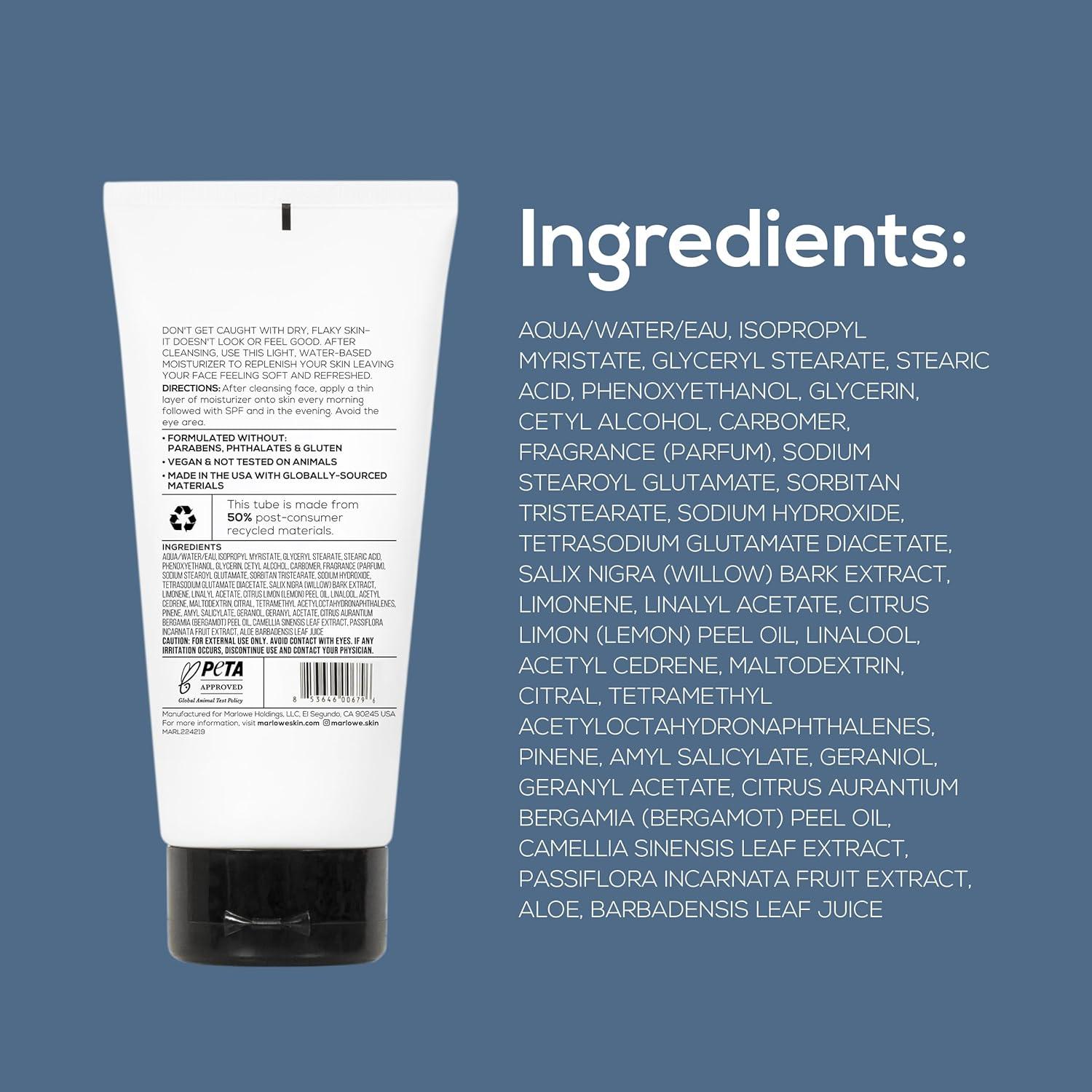 Hidratante Facial MARLOWE. No.123 con Aloe Vera y Té Verde 177 ml