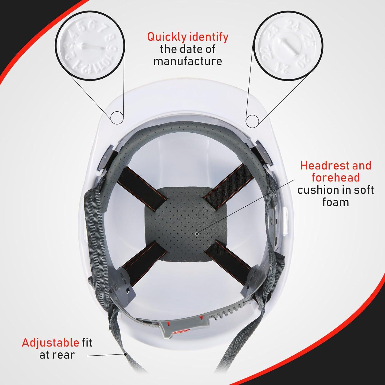 Casco de Seguridad Xuhal 12 Piezas Ajustable ABS Ventilado