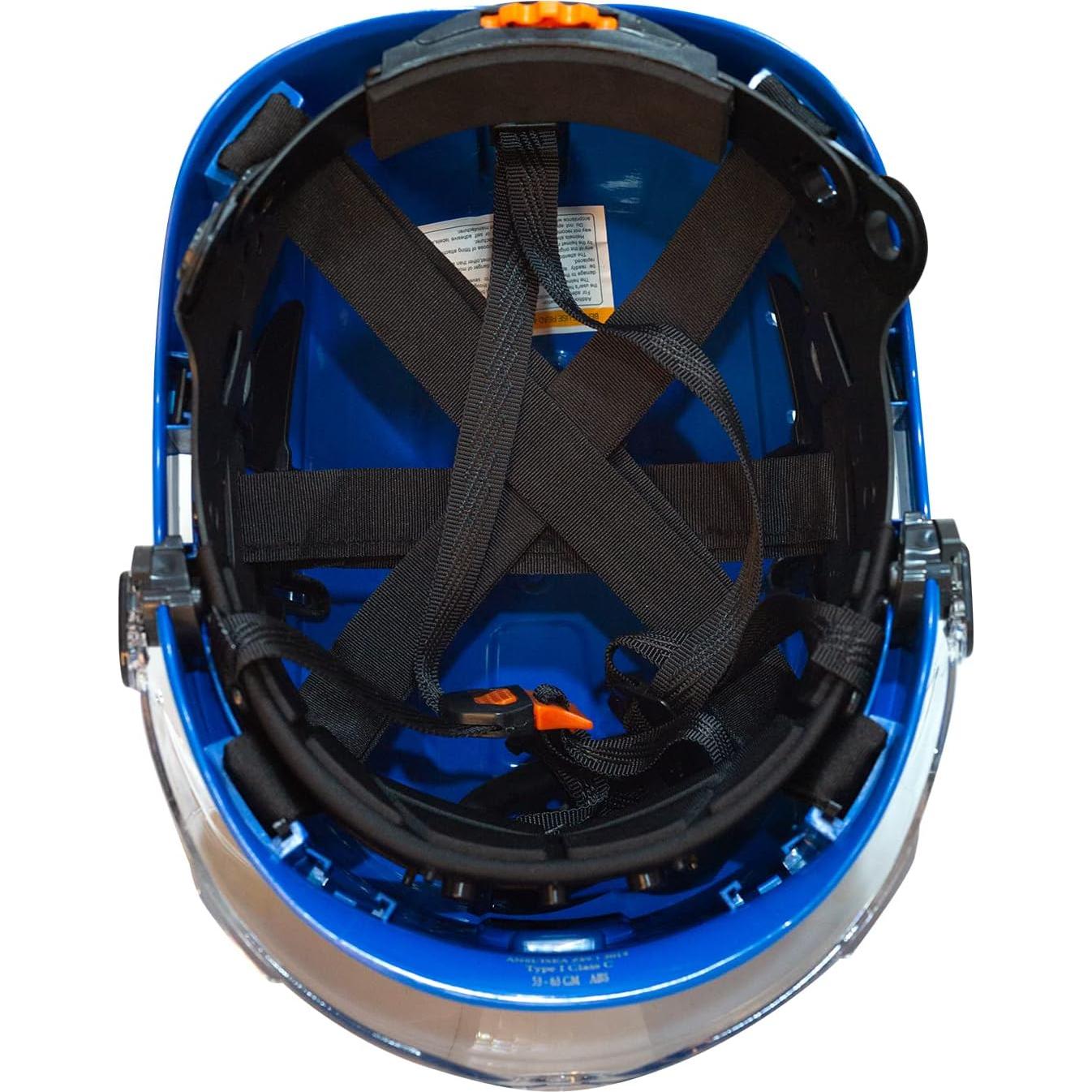 Casco de Seguridad AFUTO AU06 Azul con Visera y Reflectantes