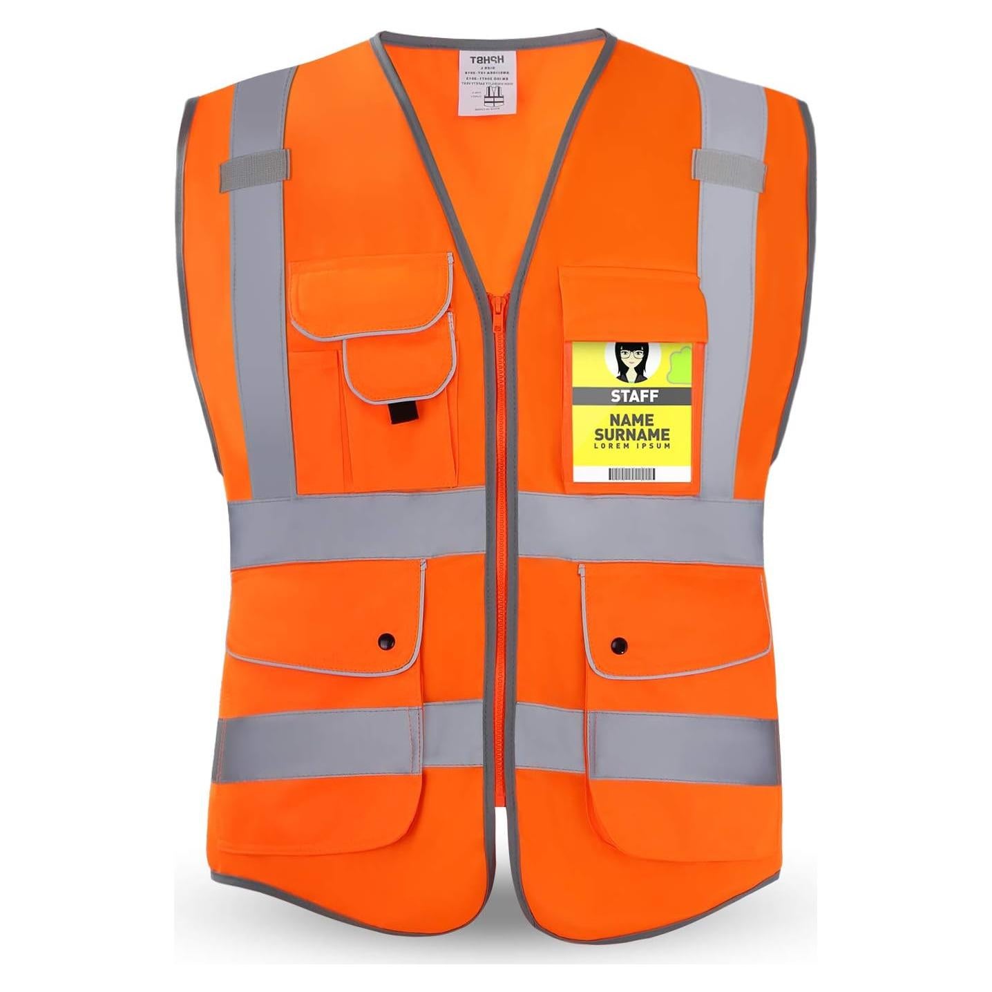 Chaleco de Seguridad HPHST Naranja Reflectante con Bolsillos