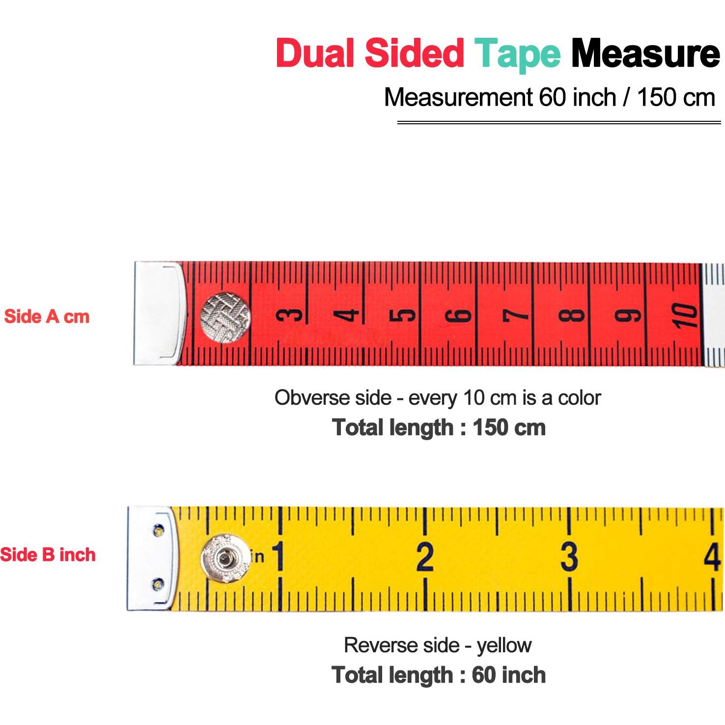 Cinta Métrica Ailile 150 cm Doble Cara para Costura y Medidas
