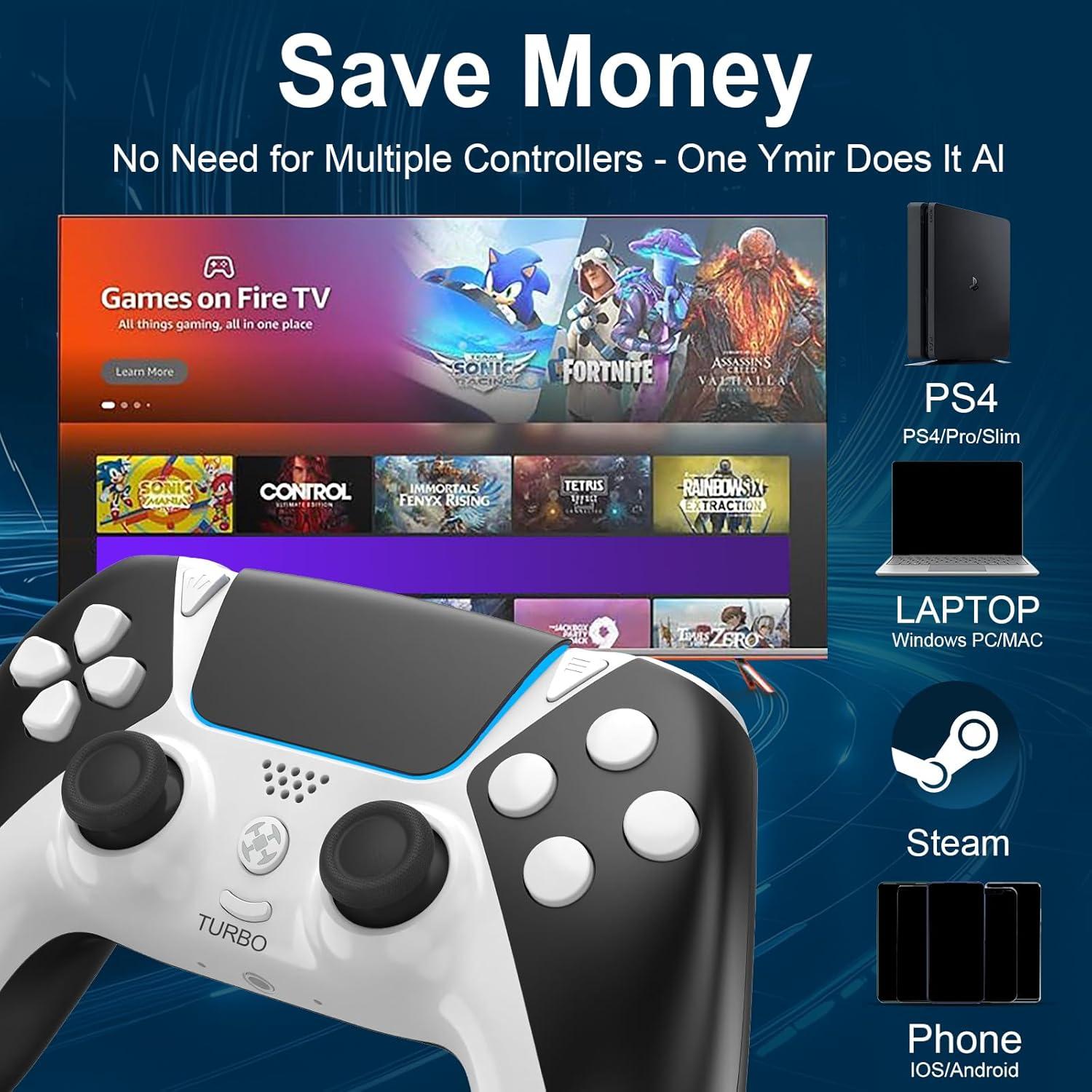 Controlador Inalámbrico Enstixsm para PC y PS4 con Paletas