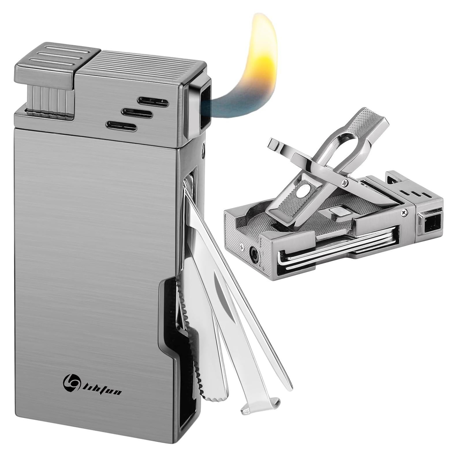 Encendedor de Tubos LIHTUN 5 en 1 Butano con Soporte y Herramientas