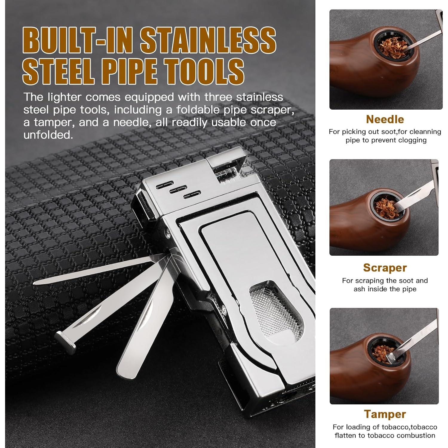 Encendedor de Tubos LIHTUN 5 en 1 Butano con Soporte y Herramientas