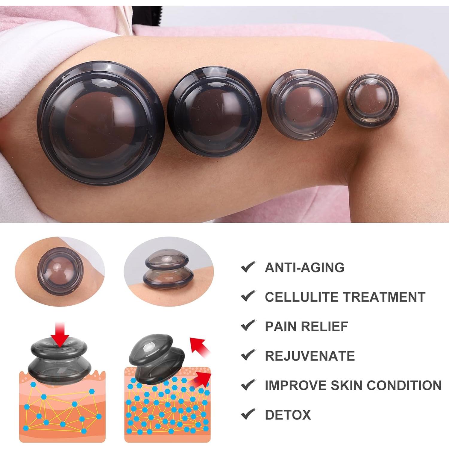 Juego de Ventosas de Silicona H-BDAY para Masaje y Celulitis