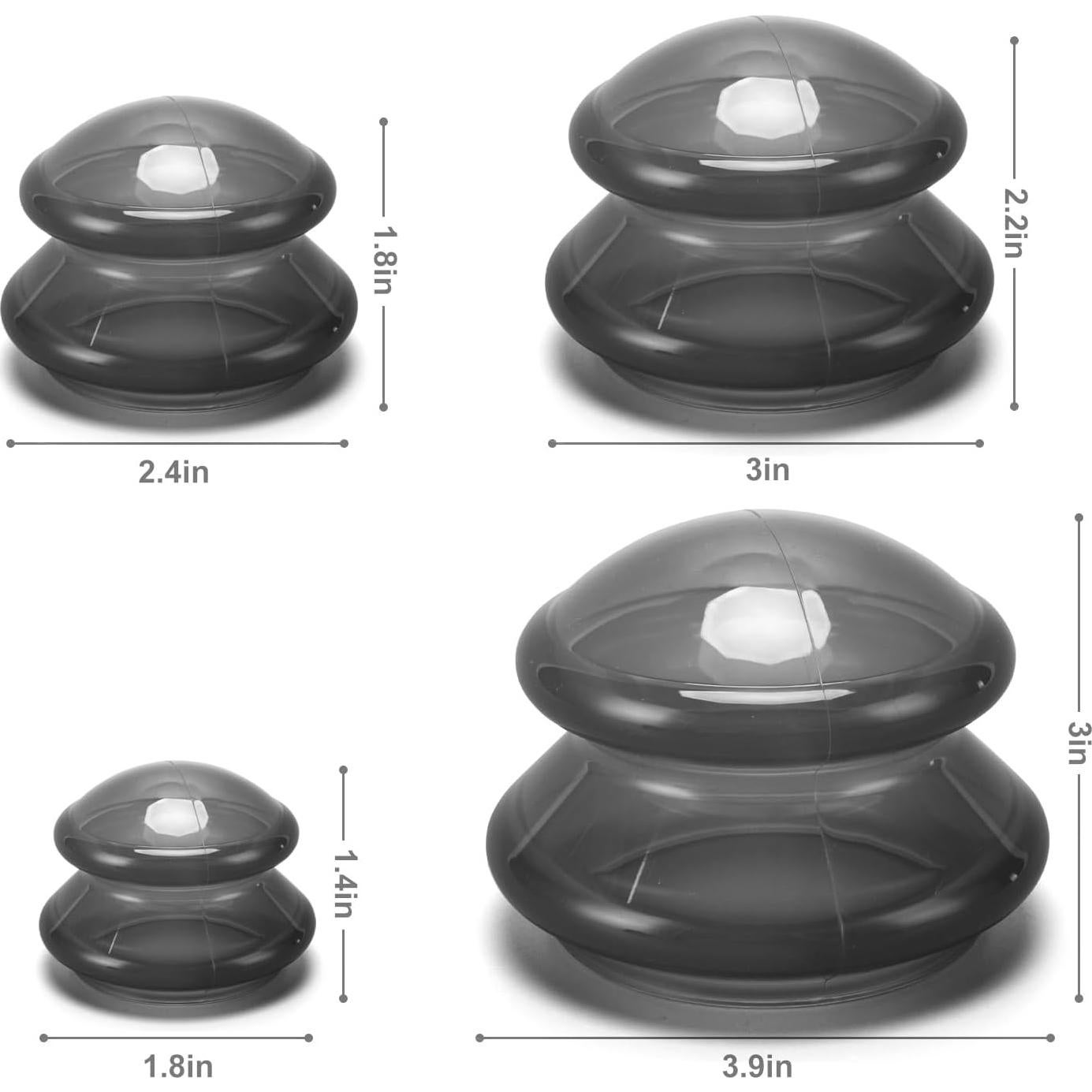 Juego de Ventosas de Silicona H-BDAY para Masaje y Celulitis