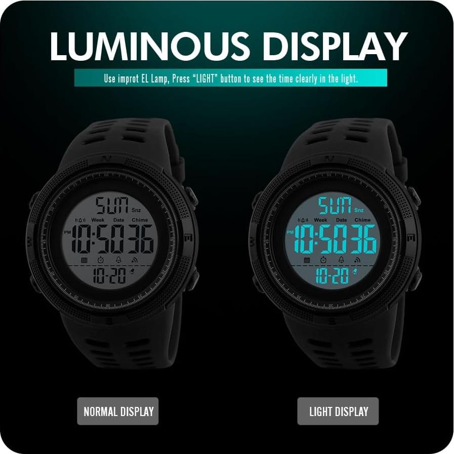 Reloj Digital Deportivo CakCity Unisex 49mm Impermeable