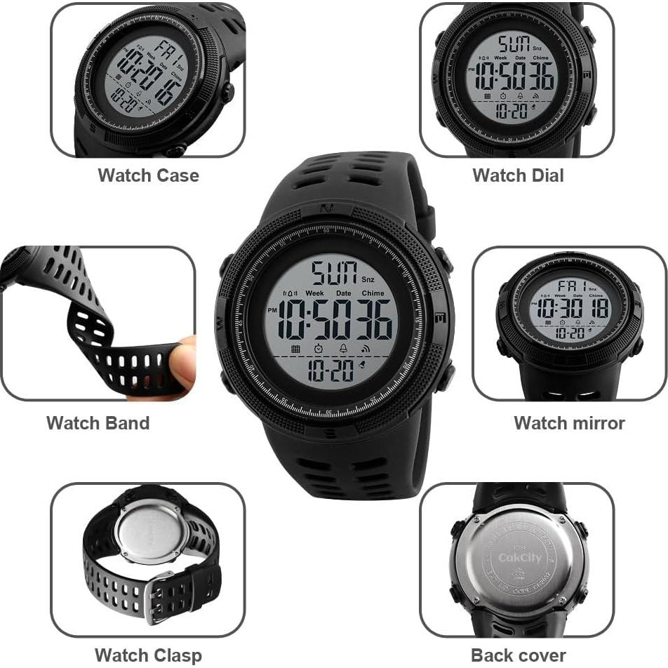 Reloj Digital Deportivo CakCity Unisex 49mm Impermeable