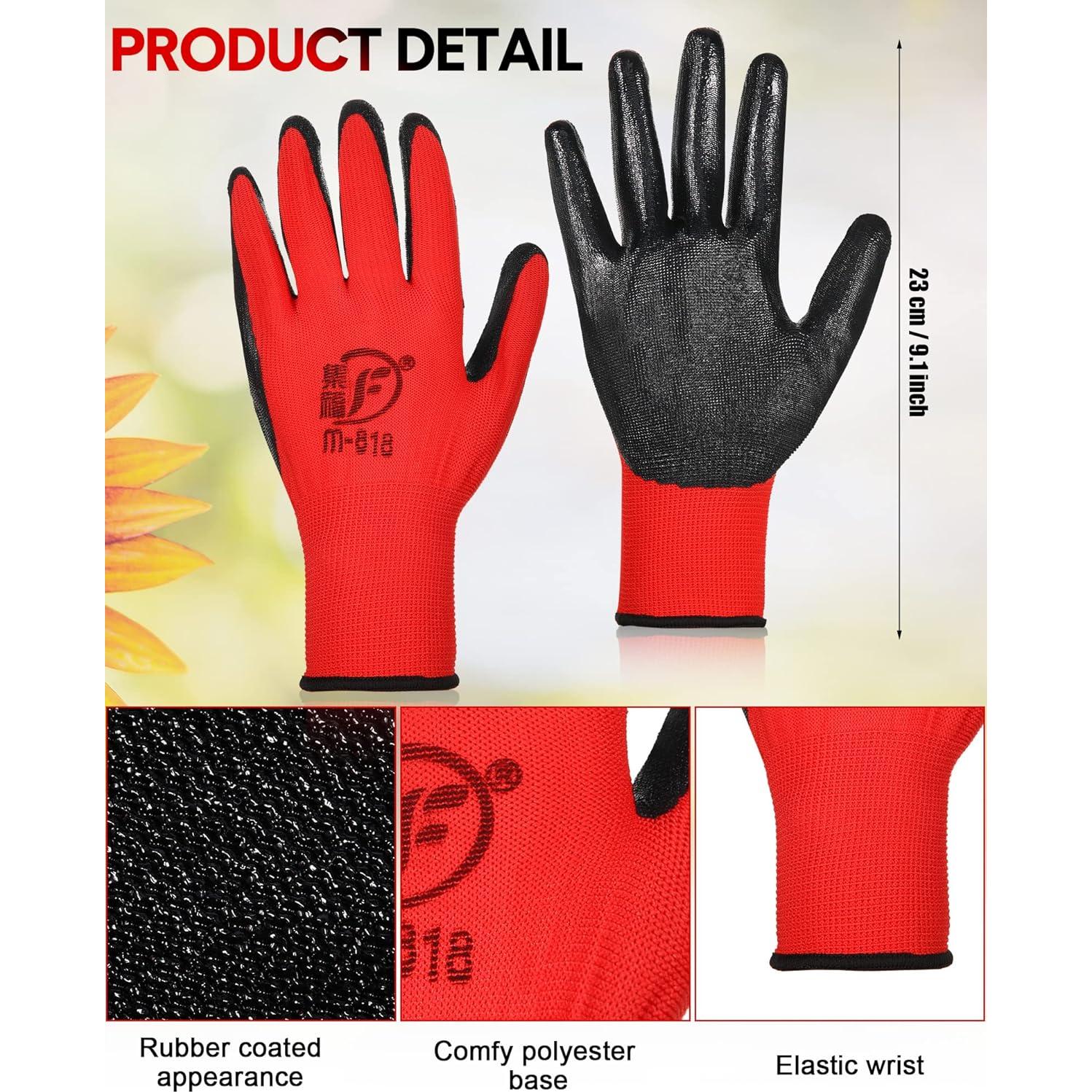 Guantes de Jardinería Honeydak 36 Pares Goma Transpirable