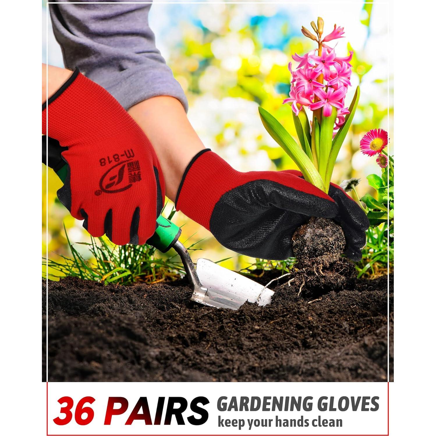 Guantes de Jardinería Honeydak 36 Pares Goma Transpirable
