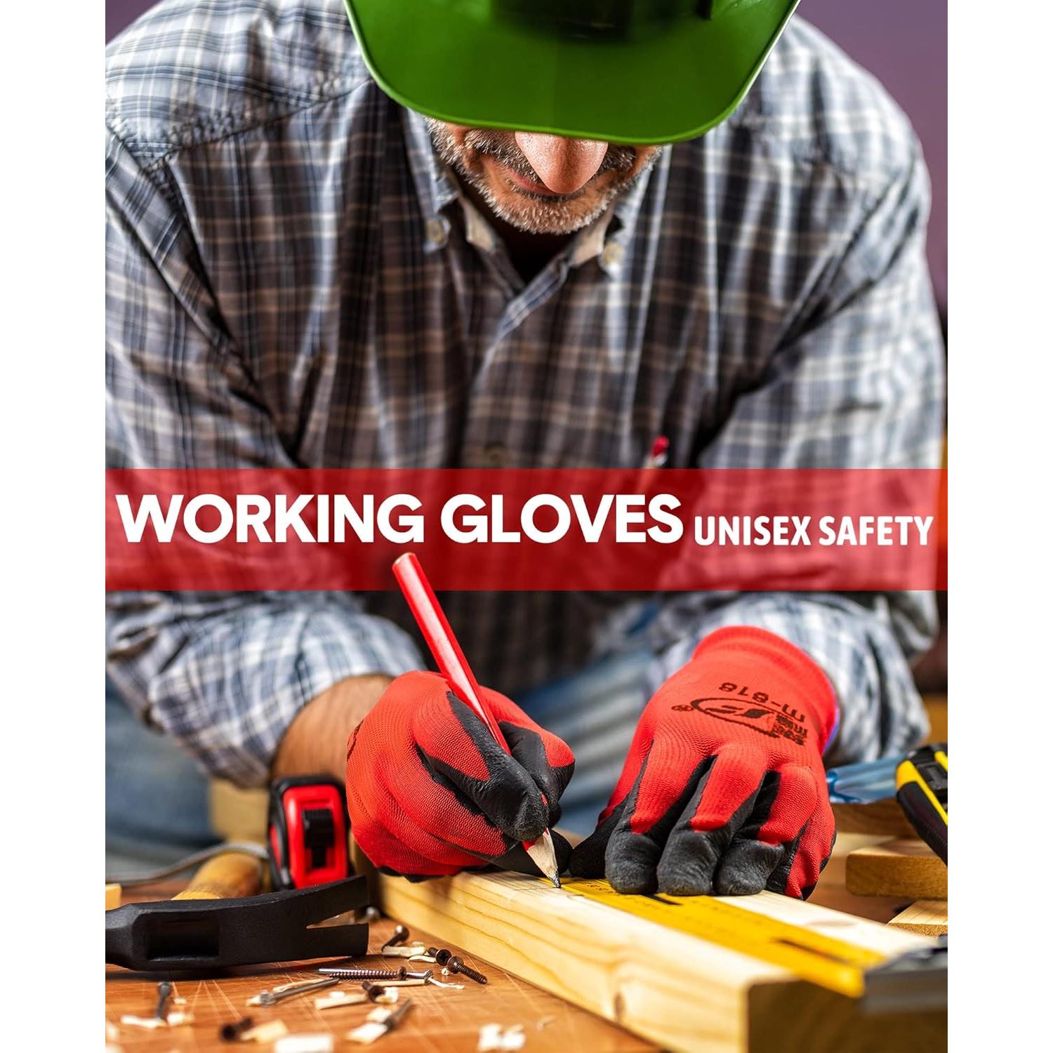 Guantes de Jardinería Honeydak 36 Pares Goma Transpirable