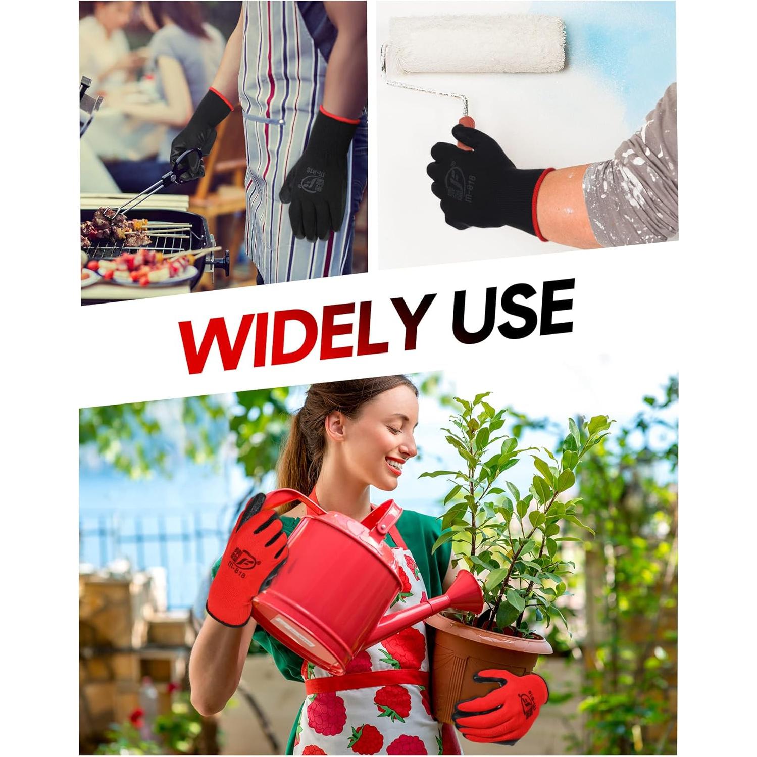 Guantes de Jardinería Honeydak 36 Pares Goma Transpirable